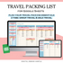 Are you tired of the pre-trip chaos and the post-trip panic of forgotten essentials? Our Trip Packing List Spreadsheet for Google Sheets is here to save the day.Two Versions Included:Group Packing List: Perfect for family vacations or group travel, up to 10 travelers. Solo Packing List: Tailored for solo adventurers or those who simply require a more extensive packing checklist.