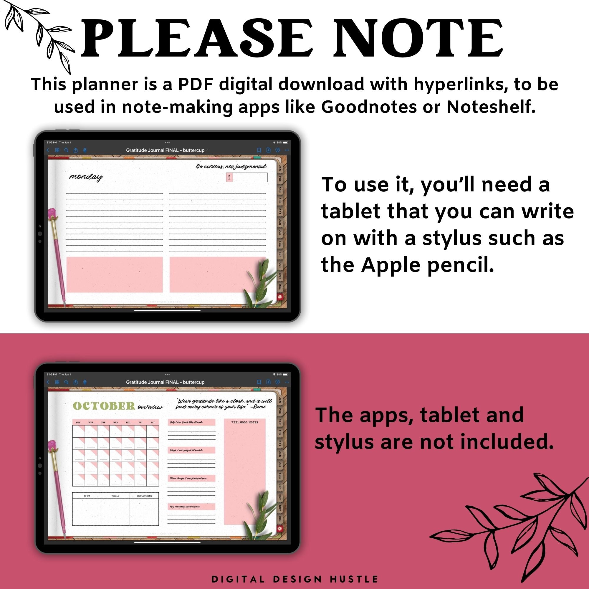 365 Day Digital Gratitude Journal