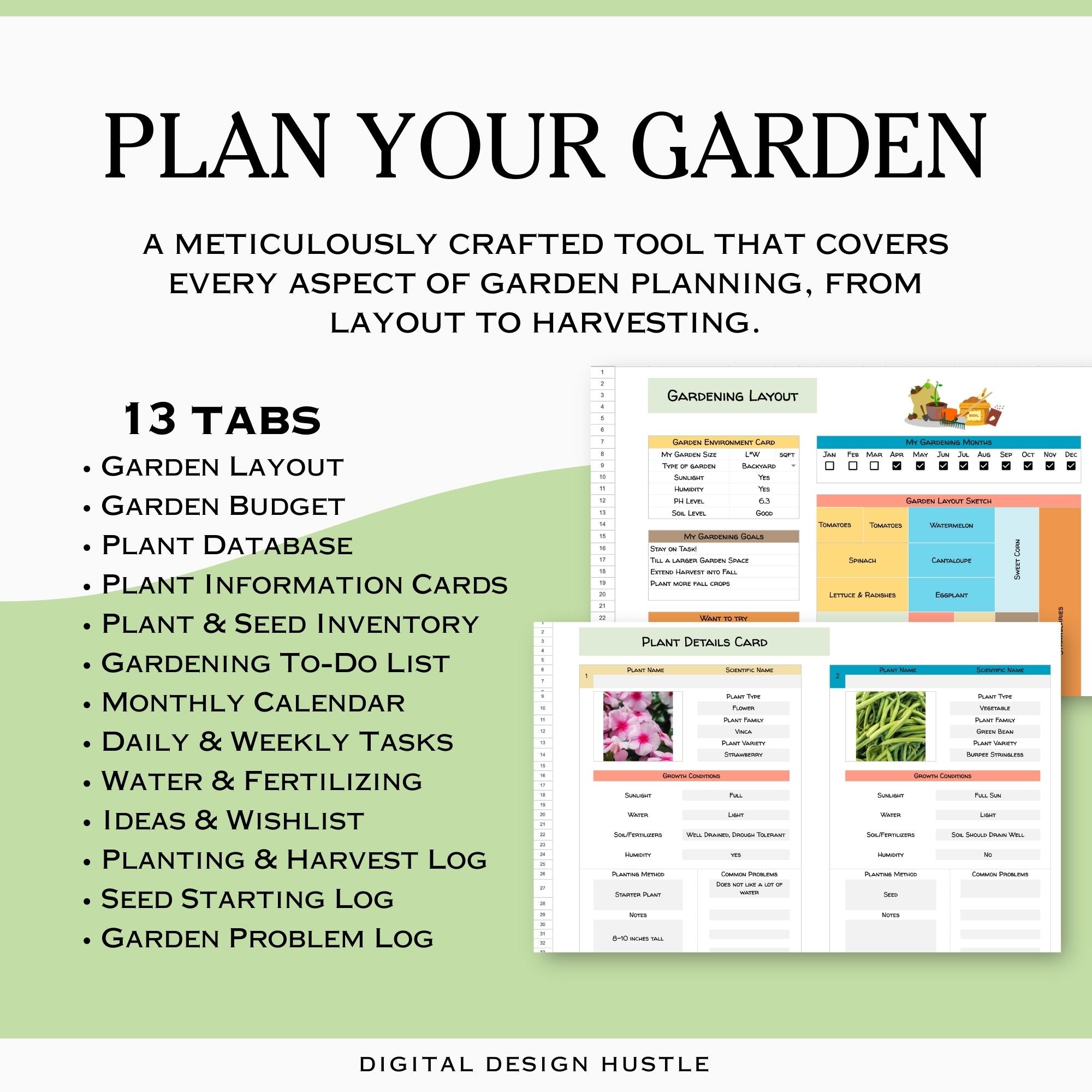Transform your gardening experience with our comprehensive Gardening Planner for Google Sheets! This spreadsheet is your go-to tool for planning, tracking, and optimizing every stage of your gardening journey. With 12 user-friendly tabs, this planner covers all aspects of gardening from start to finish.