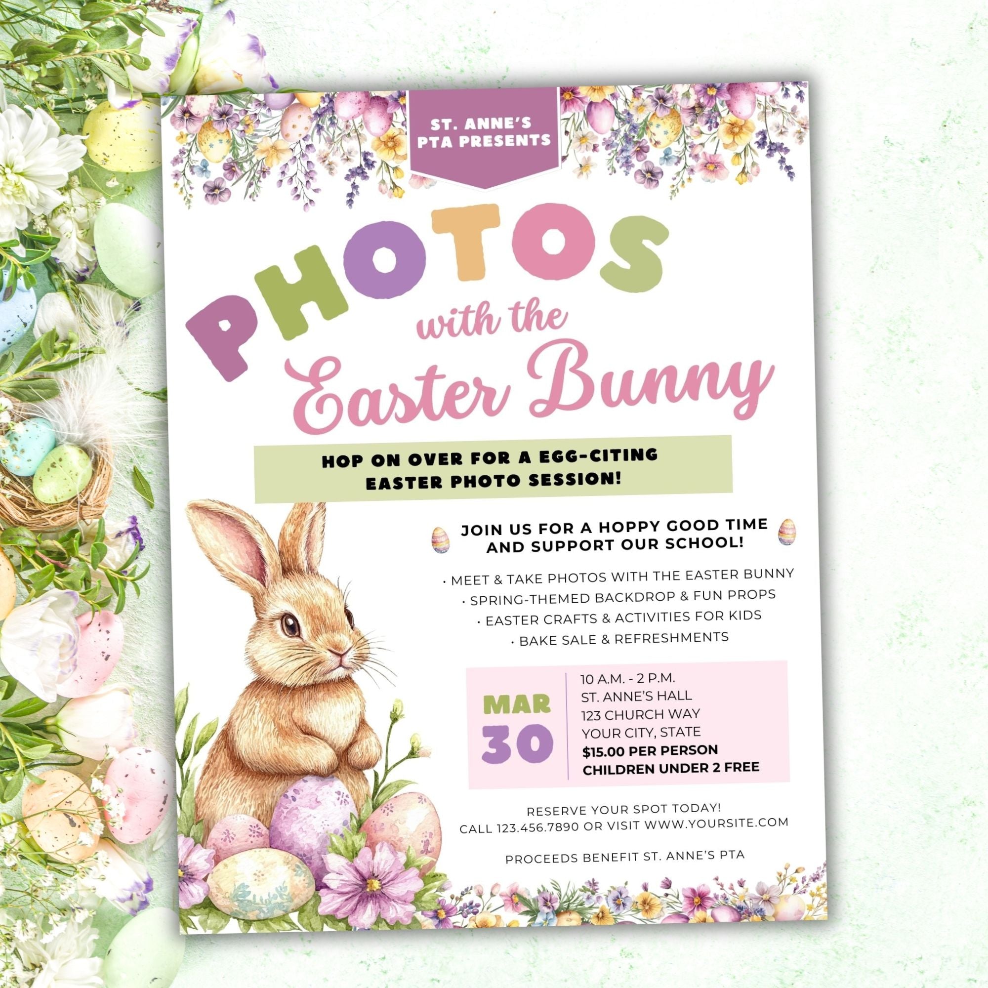 Photos With The Easter Bunny Flyer
