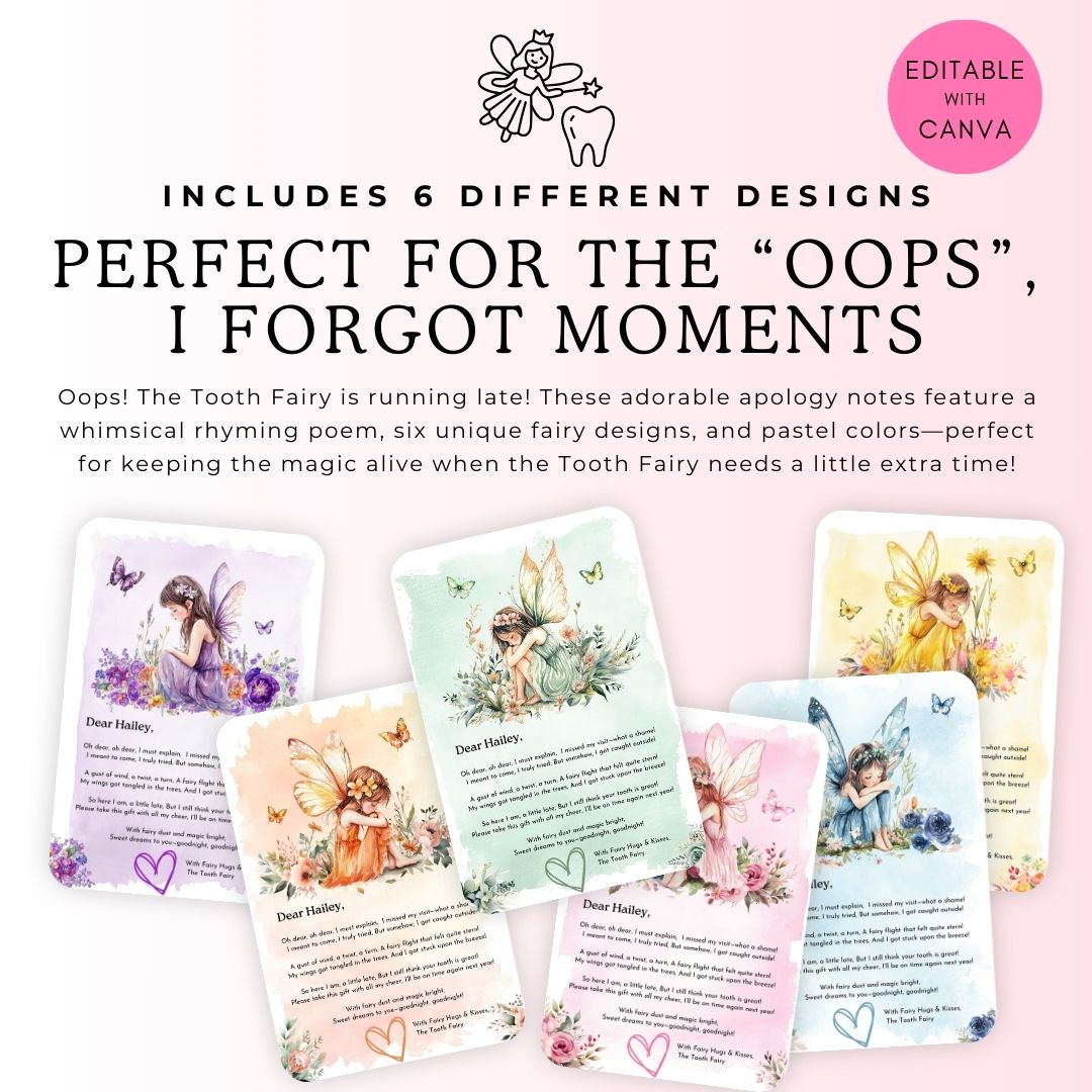 Tooth Fairy Apology Note Canva Template