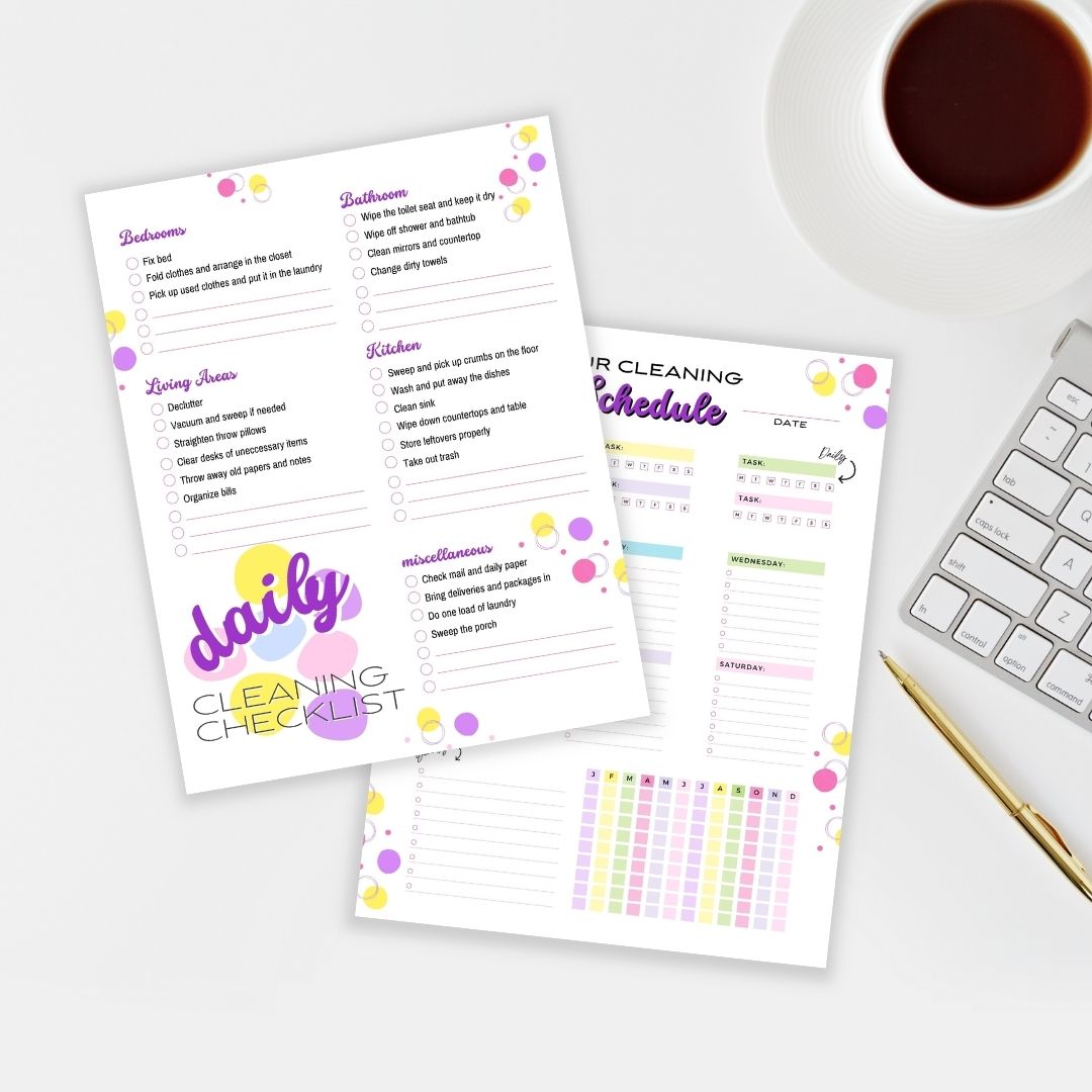 Welcome to our Printable Cleaning Checklist Bundle! This comprehensive and stylish set of cleaning checklists will revolutionize the way you approach household chores, making your cleaning routines efficient and organized. Say goodbye to clutter and chaos and effortlessly embrace a clean and tidy home.