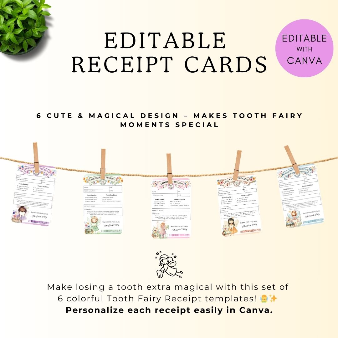 Tooth Fairy Receipt Canva Template