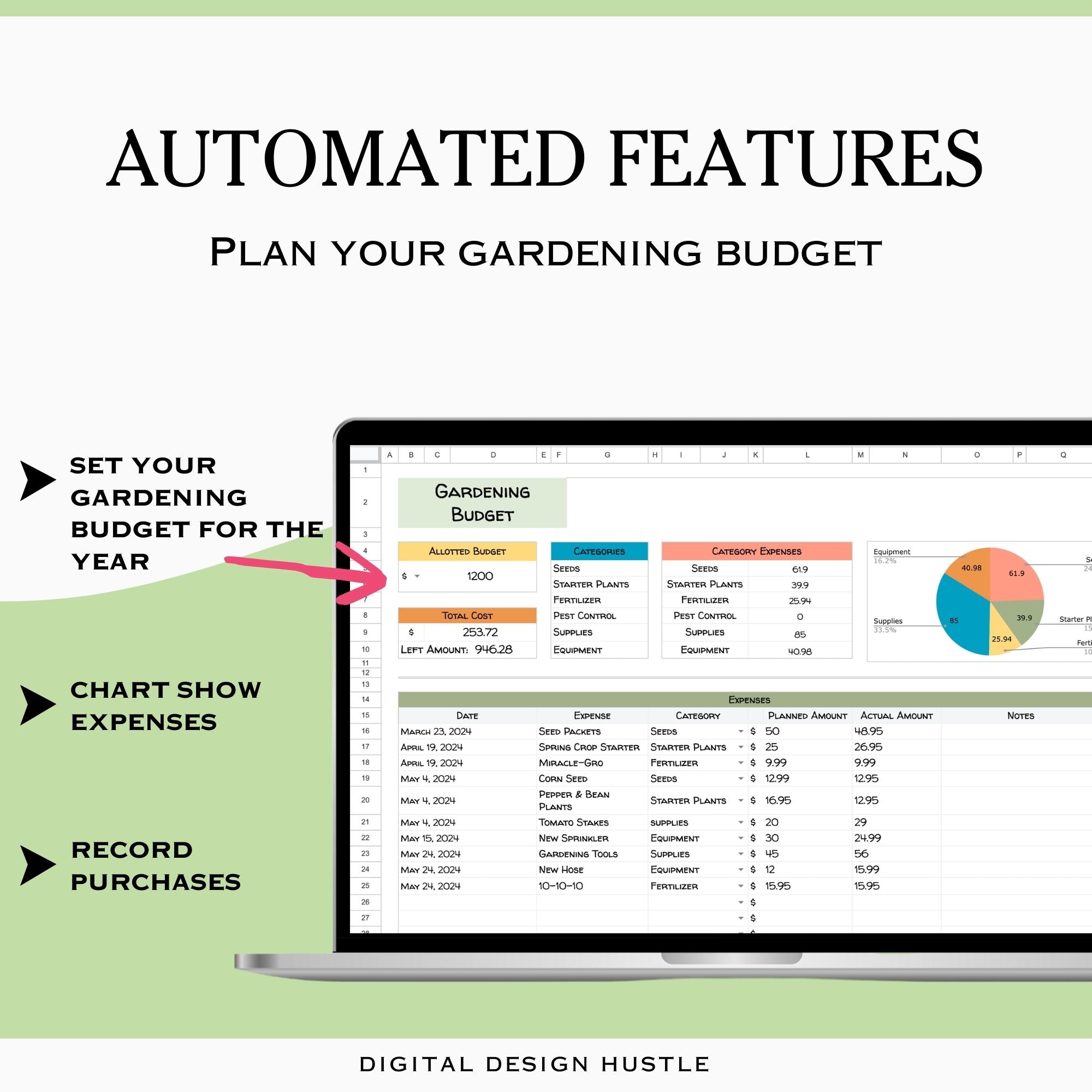 Transform your gardening experience with our comprehensive Gardening Planner for Google Sheets! This spreadsheet is your go-to tool for planning, tracking, and optimizing every stage of your gardening journey. With 12 user-friendly tabs, this planner covers all aspects of gardening from start to finish.