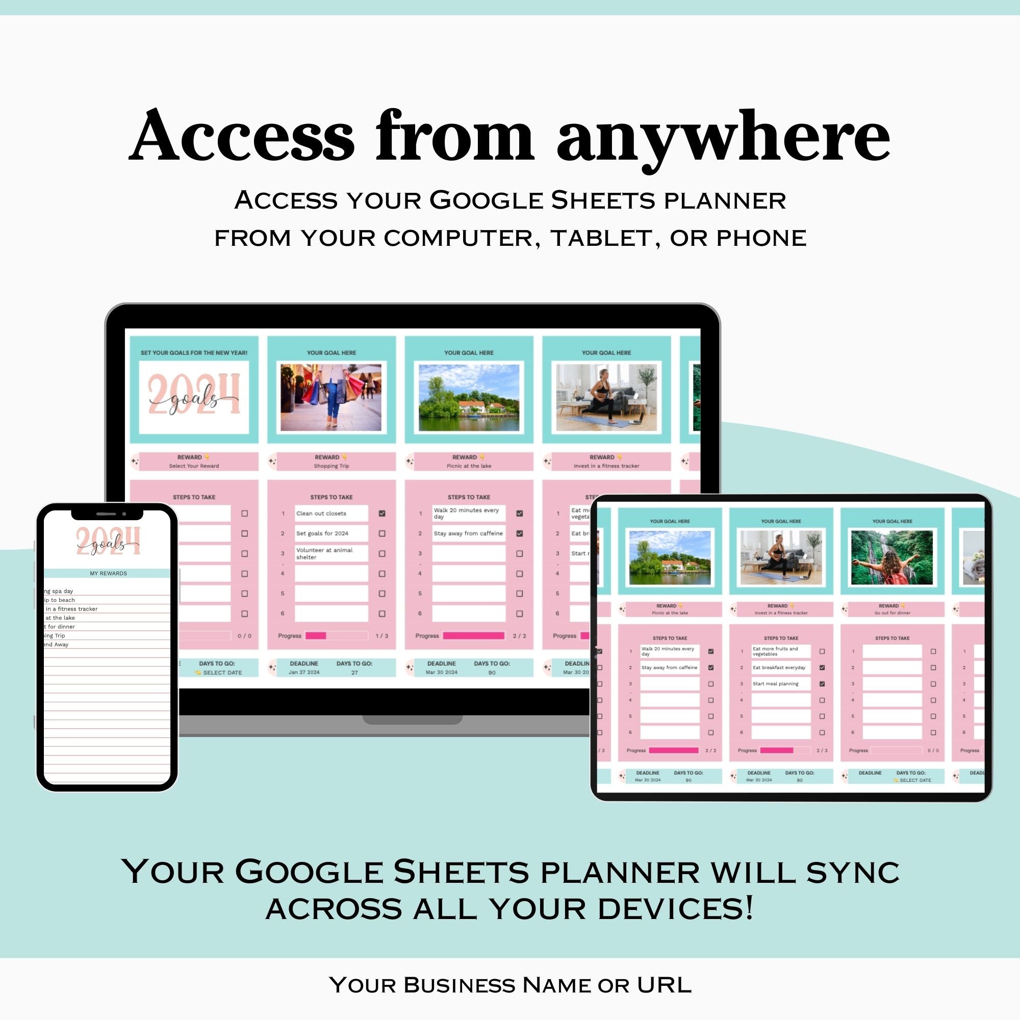 Elevate your goal-setting game with our comprehensive Goal Planner for Google Sheets! Whether you&