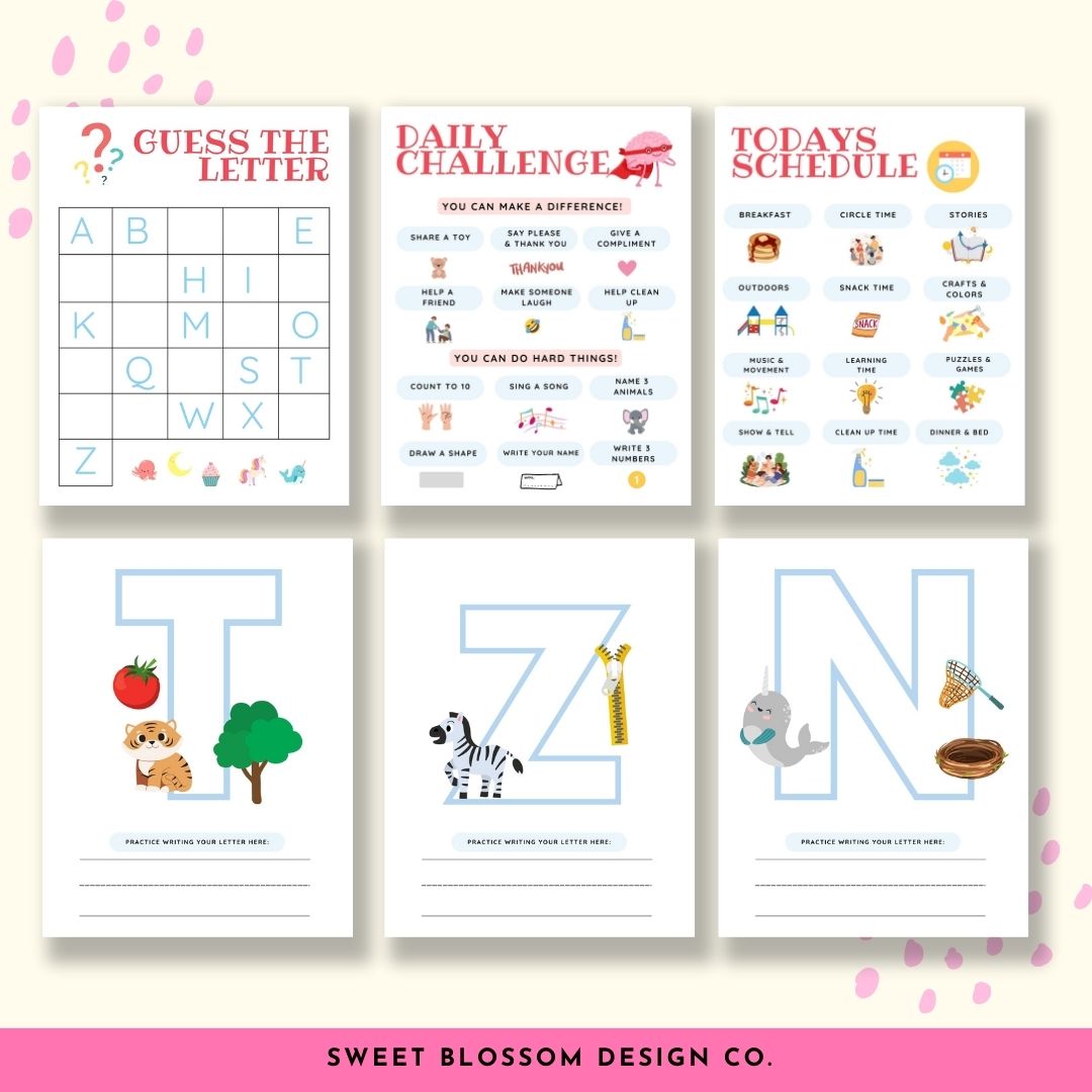 Preschool Morning Menu Printable
