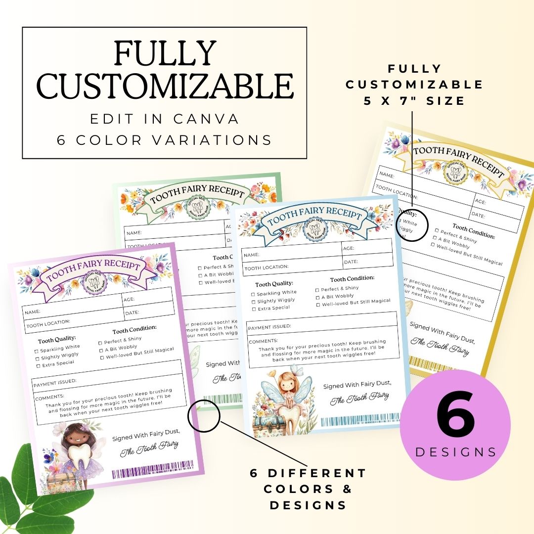 Tooth Fairy Receipt Canva Template