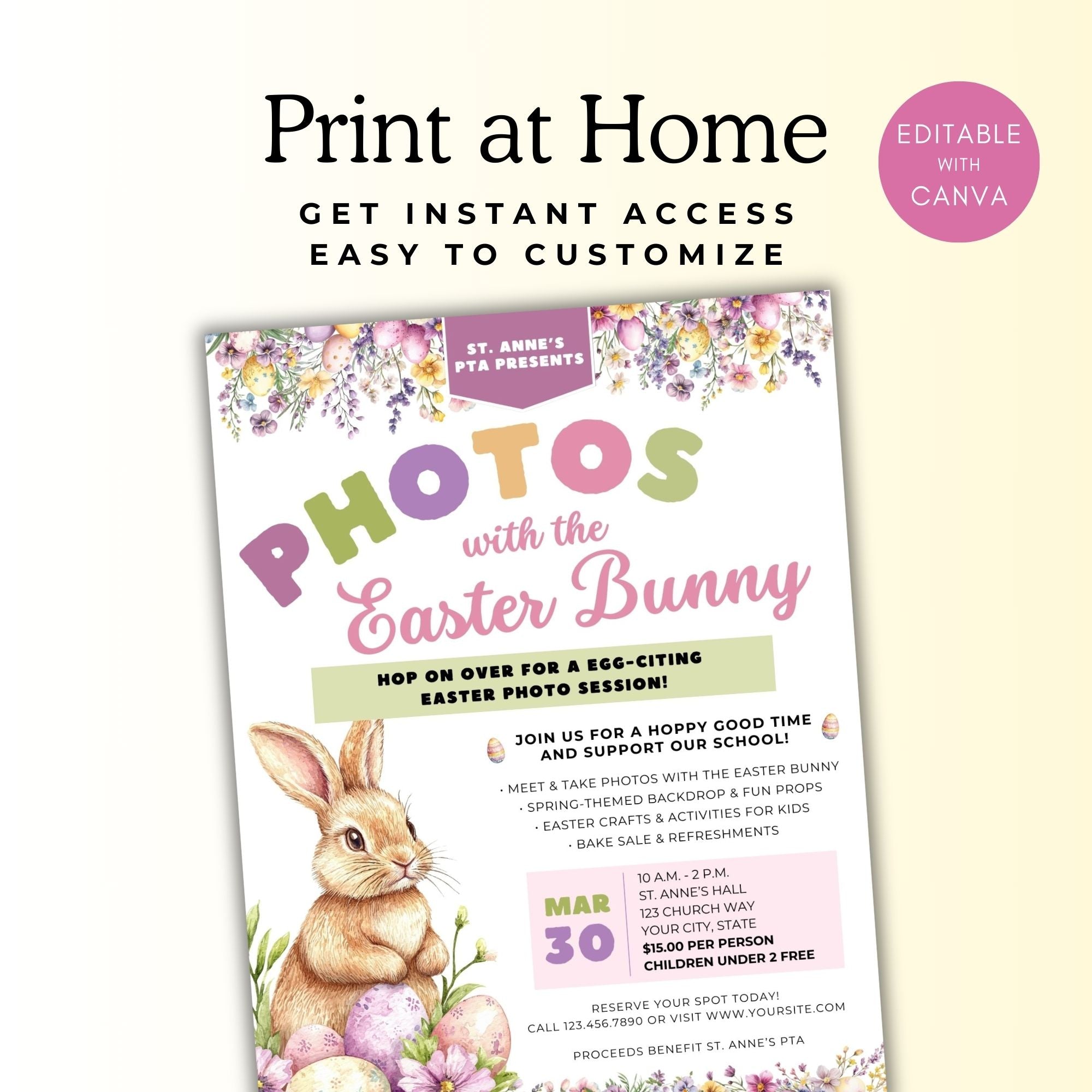 Photos With The Easter Bunny Flyer