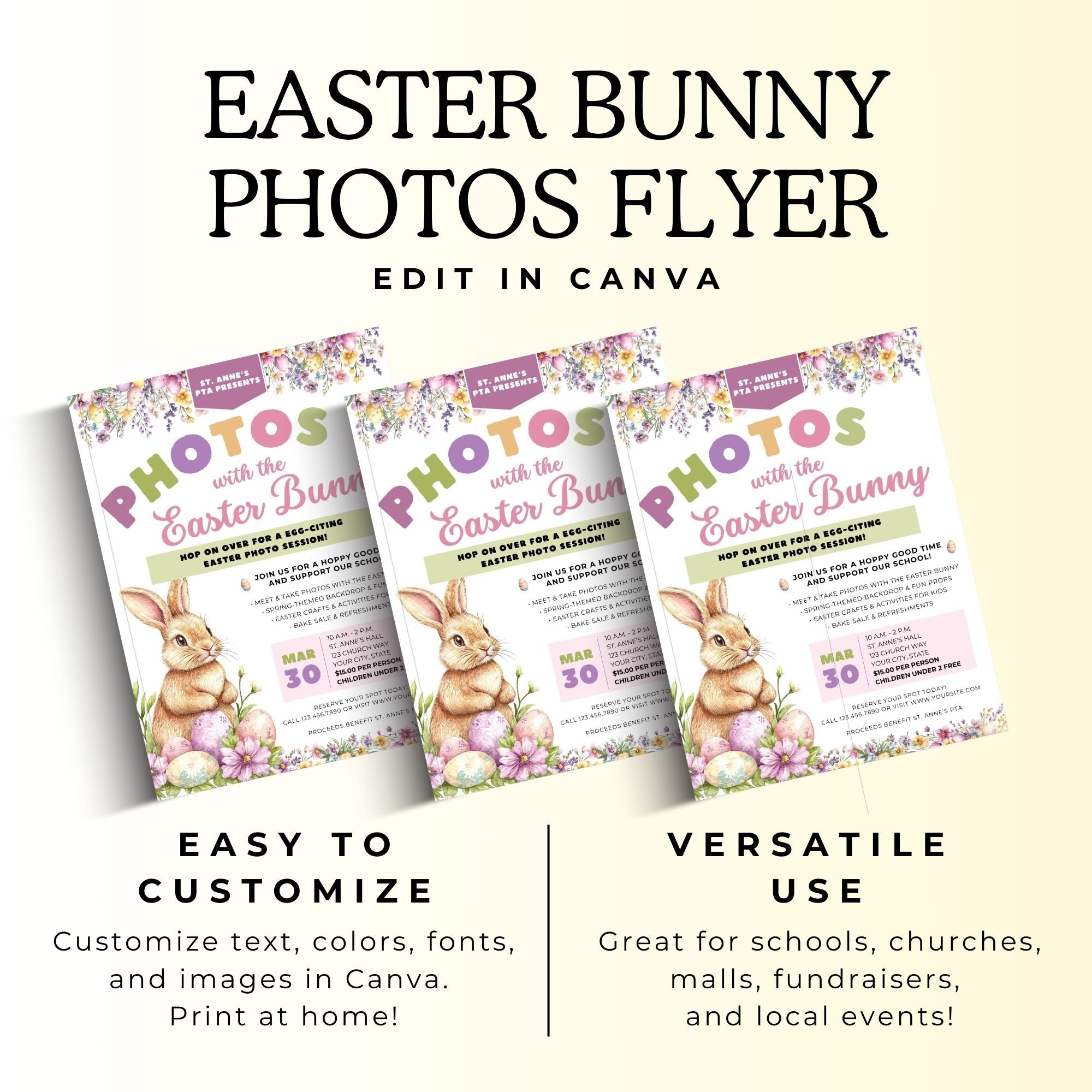 Photos With The Easter Bunny Flyer