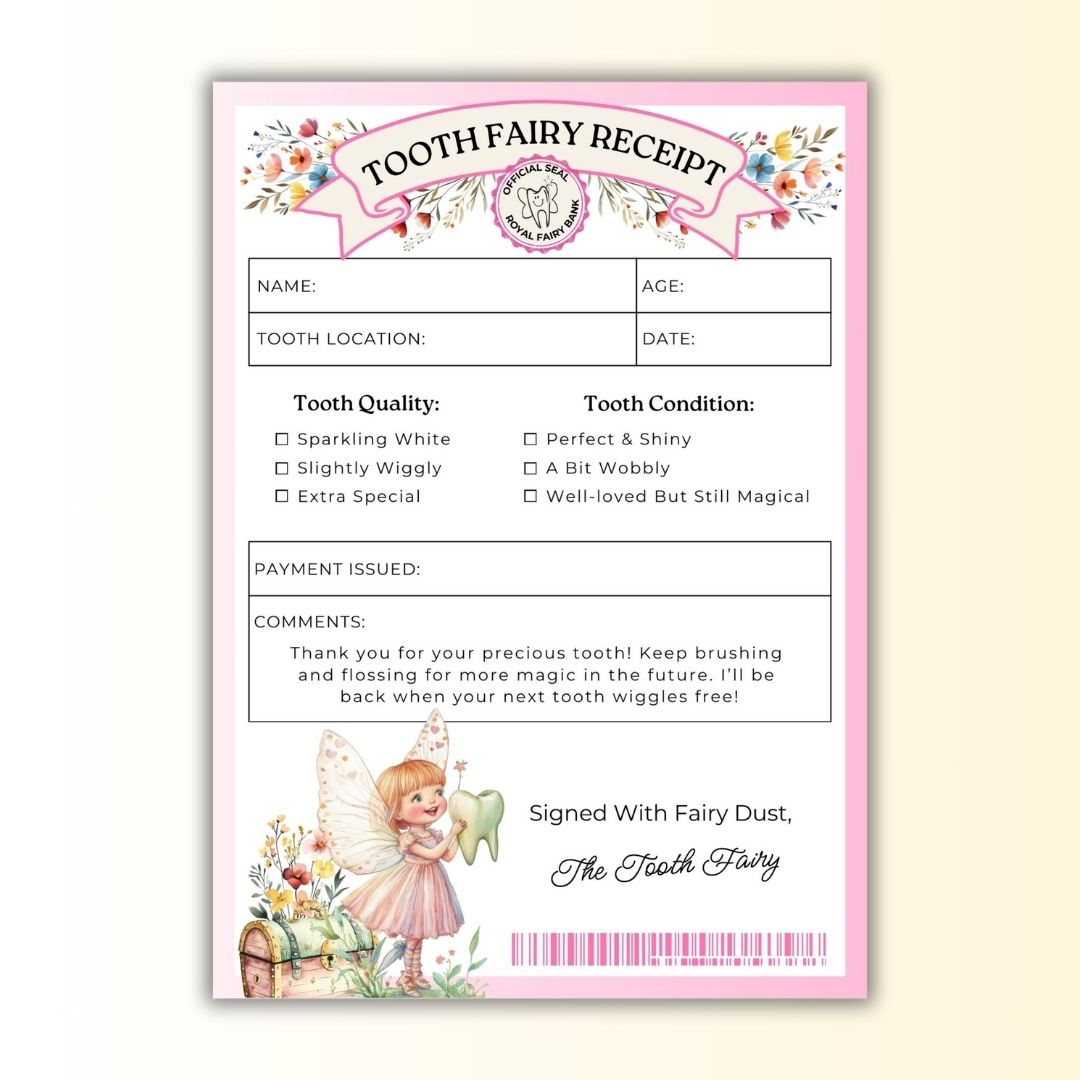 Tooth Fairy Receipt Canva Template