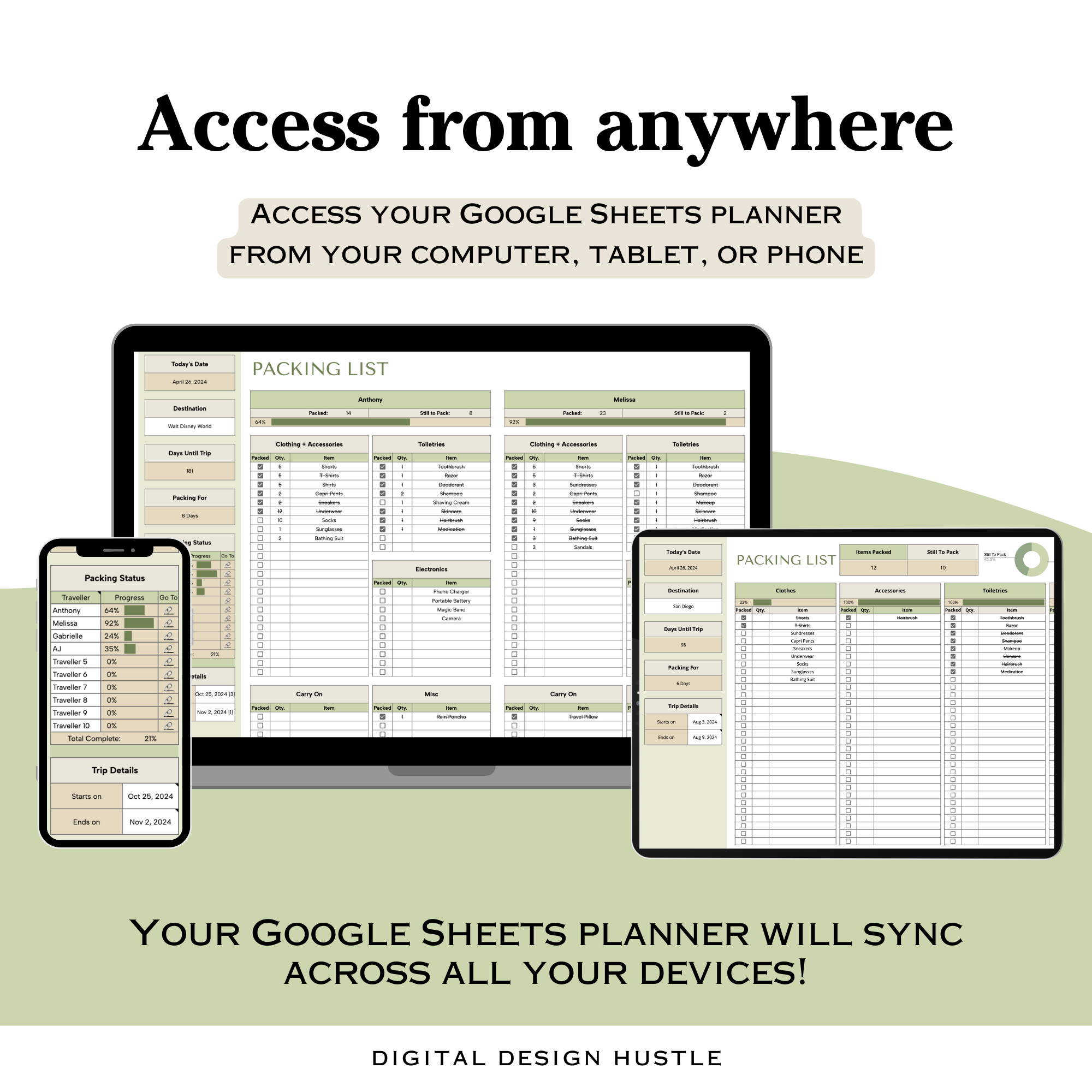 Travel Packing List for Google Sheets