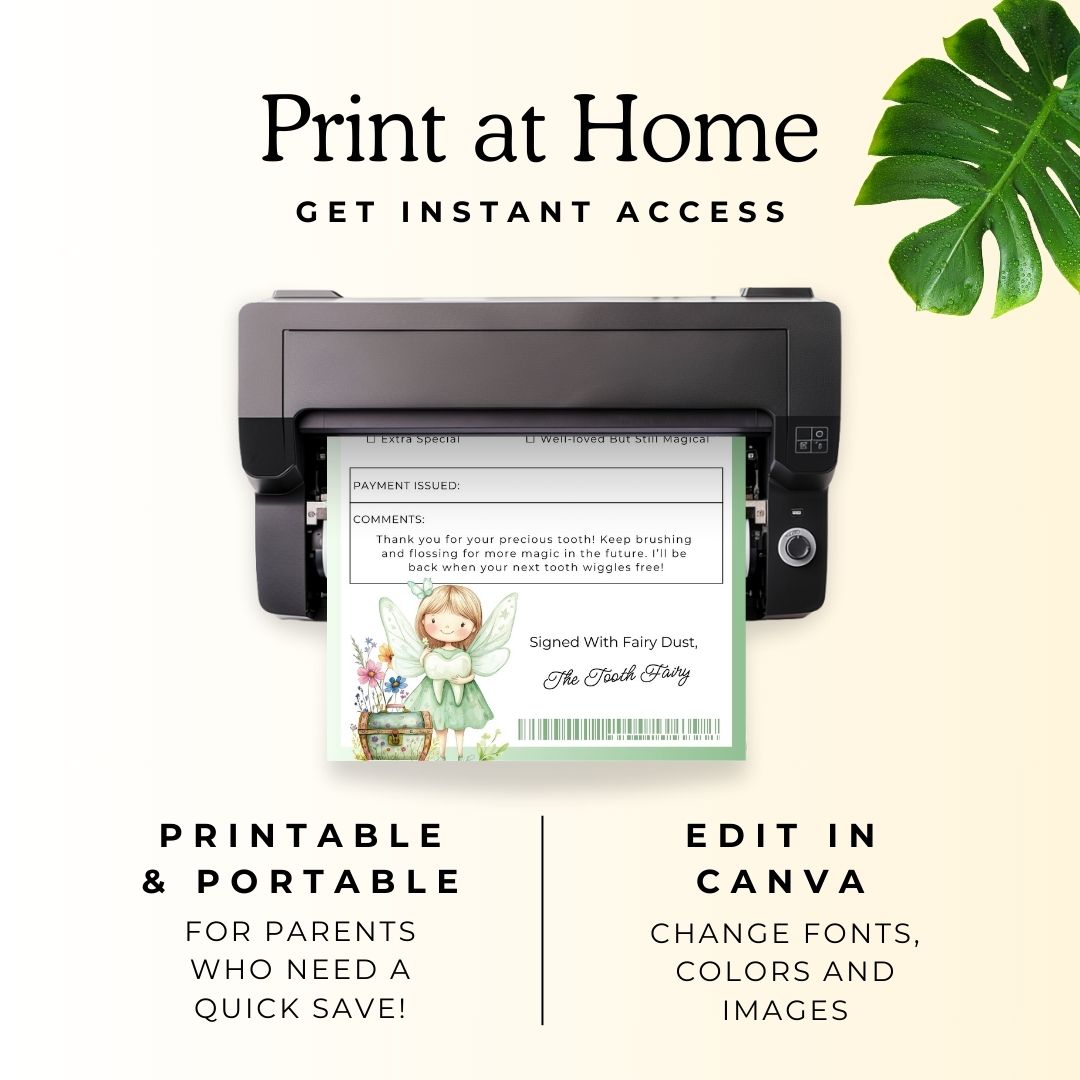 Tooth Fairy Receipt Canva Template