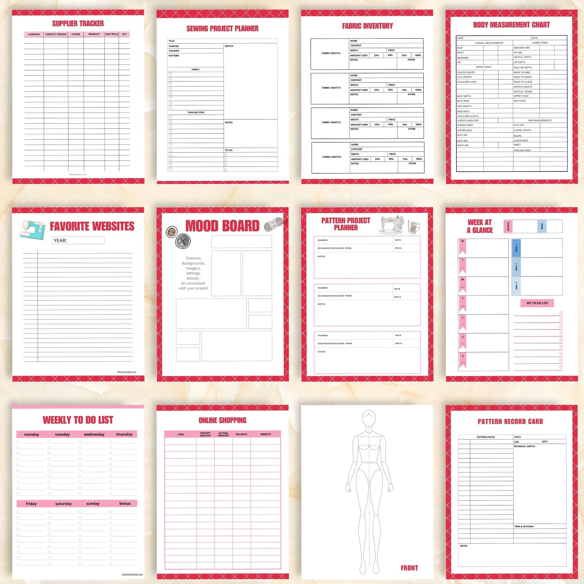 Sewing Projects Planner Printable