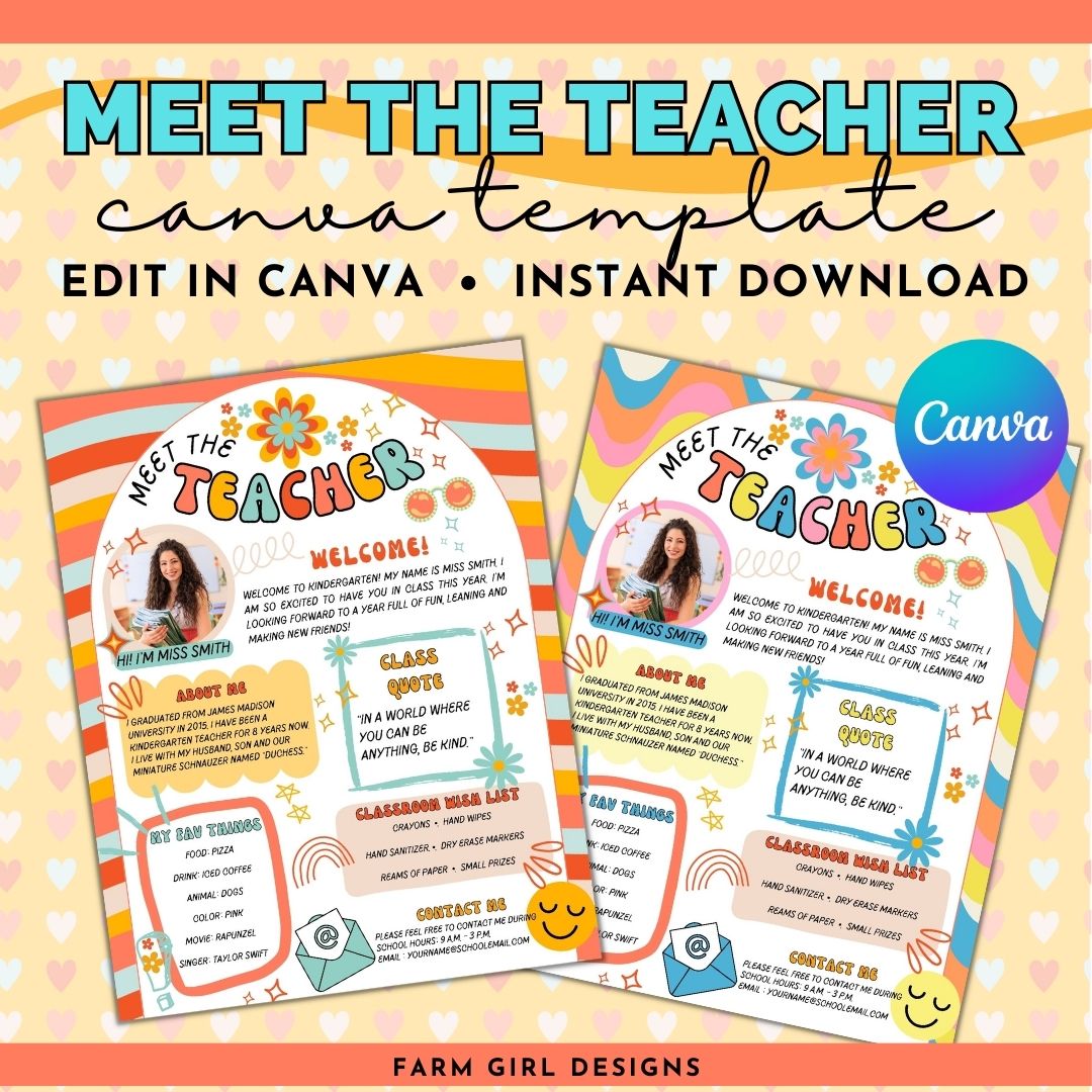 groovy-retro-meet-the-teacher-editable-template-farm-girl-designs for Meet The Teacher Free Printable Groovy Retro Meet The Teacher Editable Template – Farm Girl Designs for Meet The Teacher Free Printable