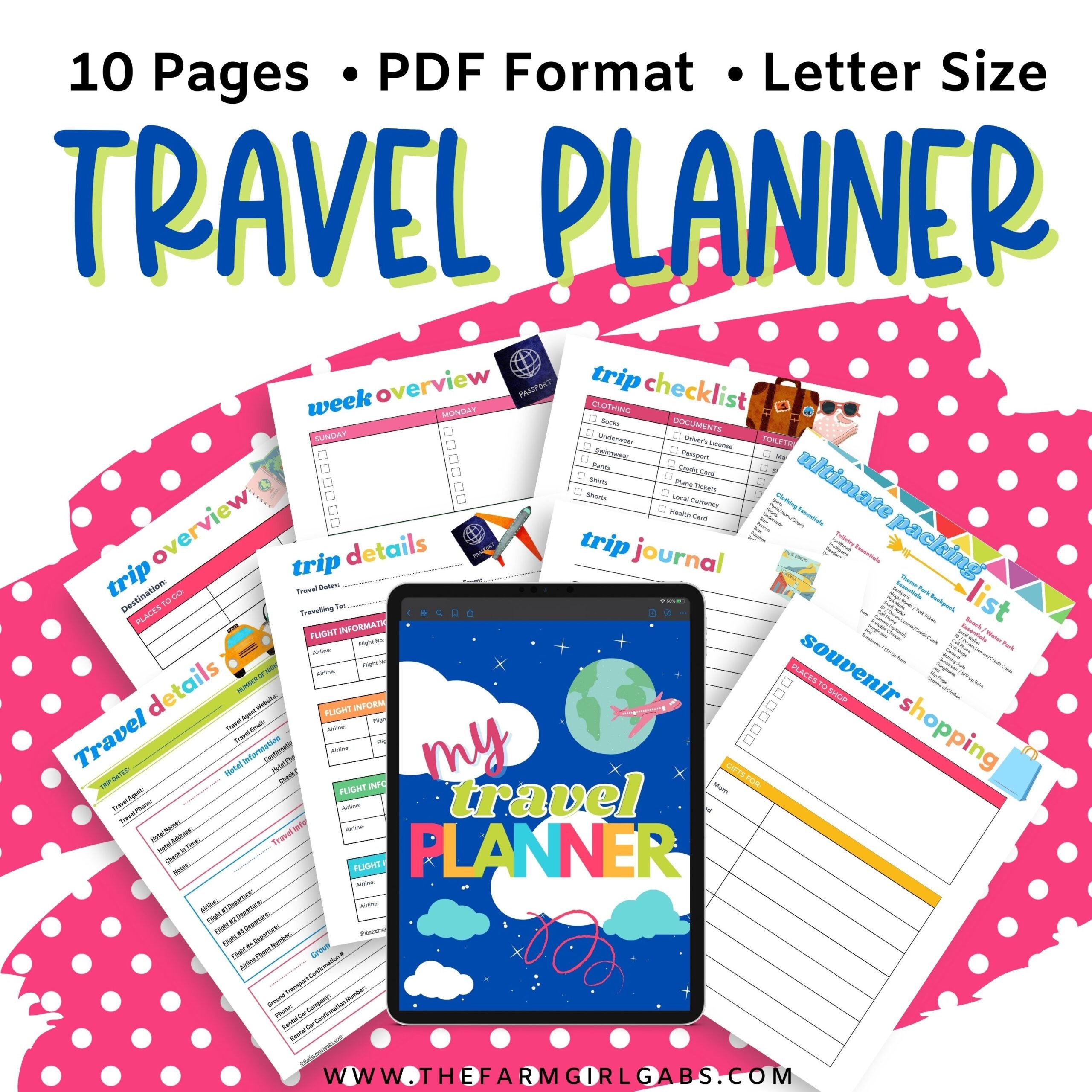 This Printable Family Vacation Travel Planner includes all the vacation planning pages you need to plan your family vacation.