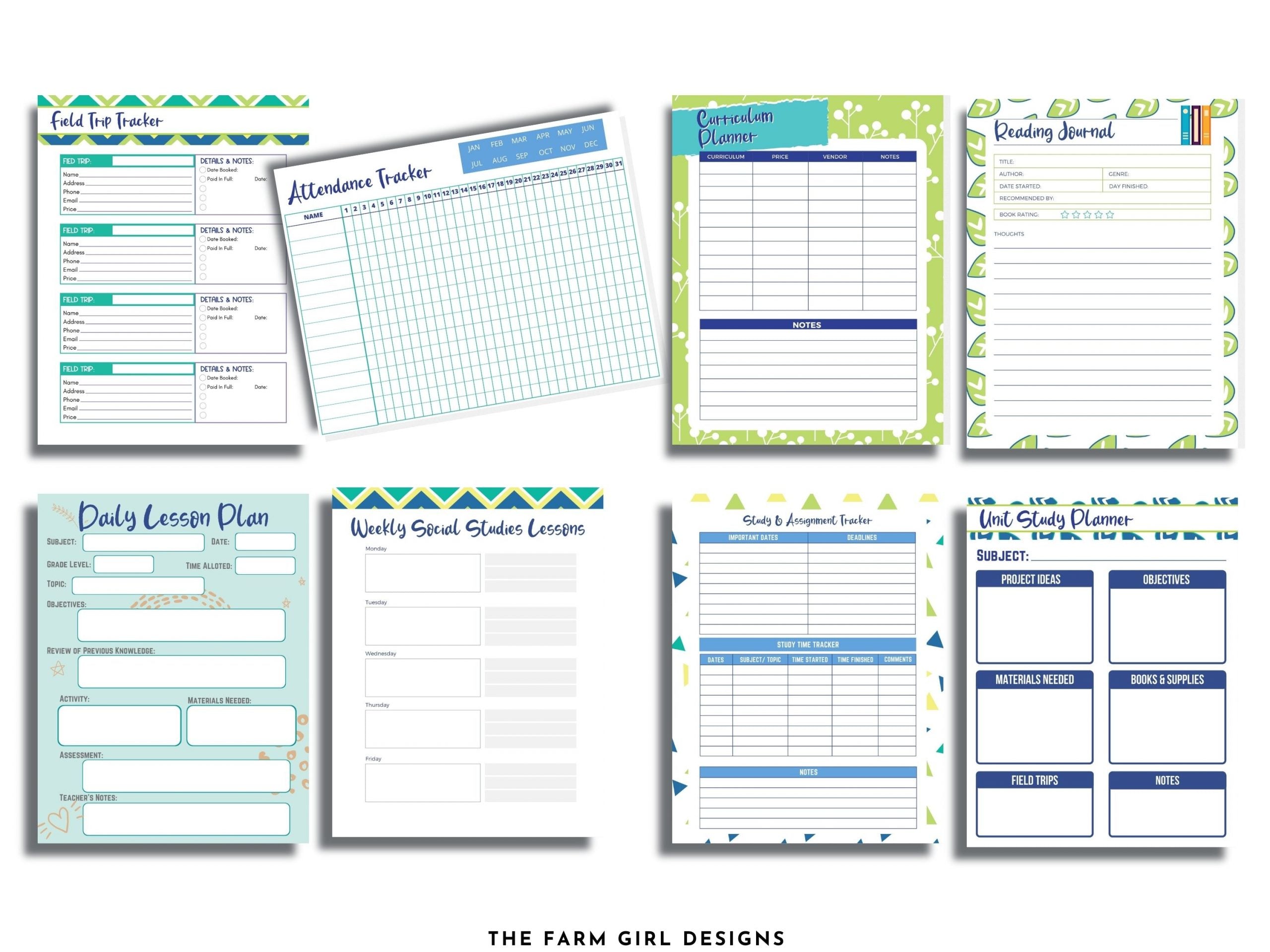 Start your homeschool year ready and organized. This 75-page printable homeschool planner has all the information you need to plan a successful school year for your kids. This Ultimate Homeschool Planner Bundle will help you plan your days, weeks and year and track your success. This printable student planner comes in four sizes. Plan out the entire school year with this easy to use school planner.