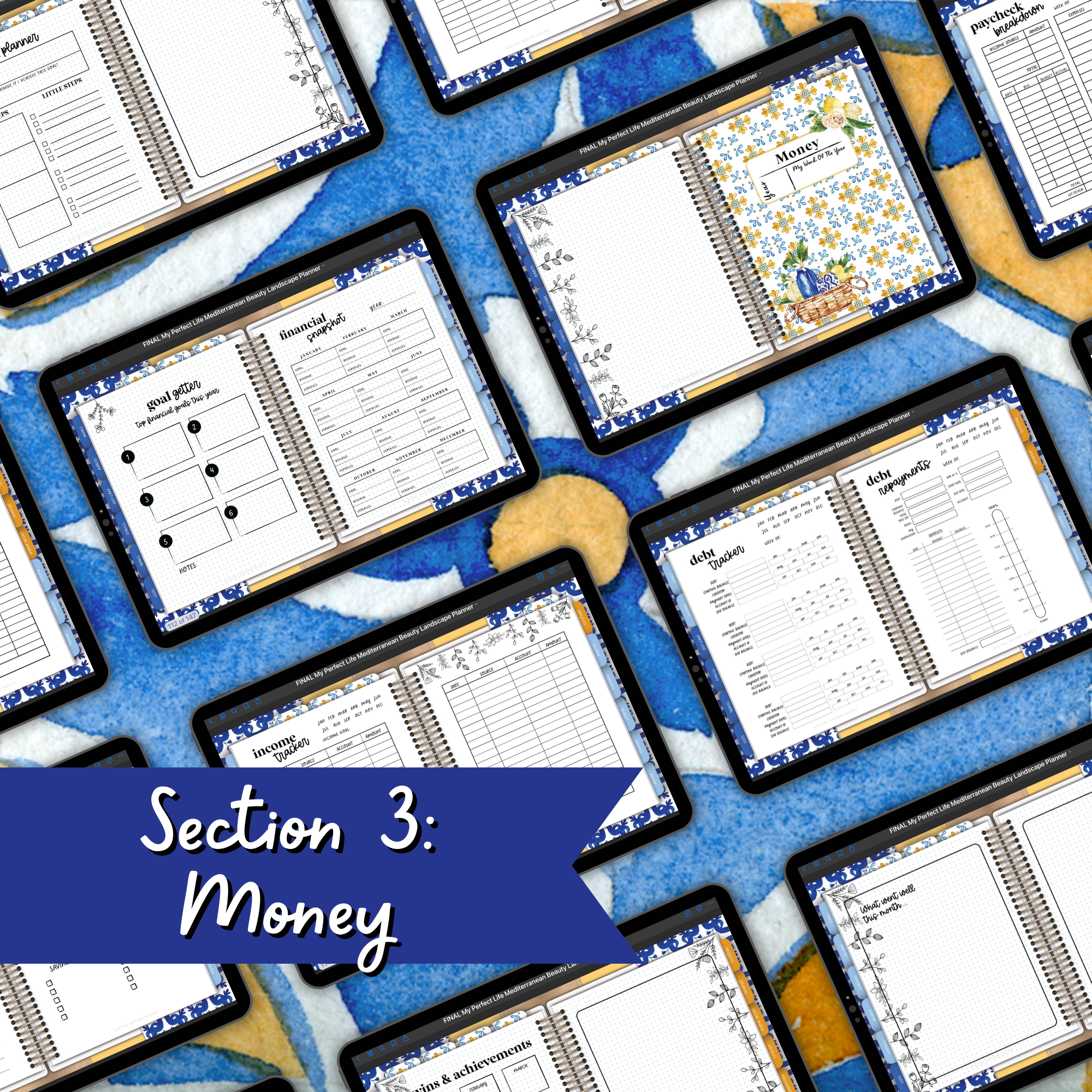 Mediterranean Beauty Digital Life Planner With Digital Stickers