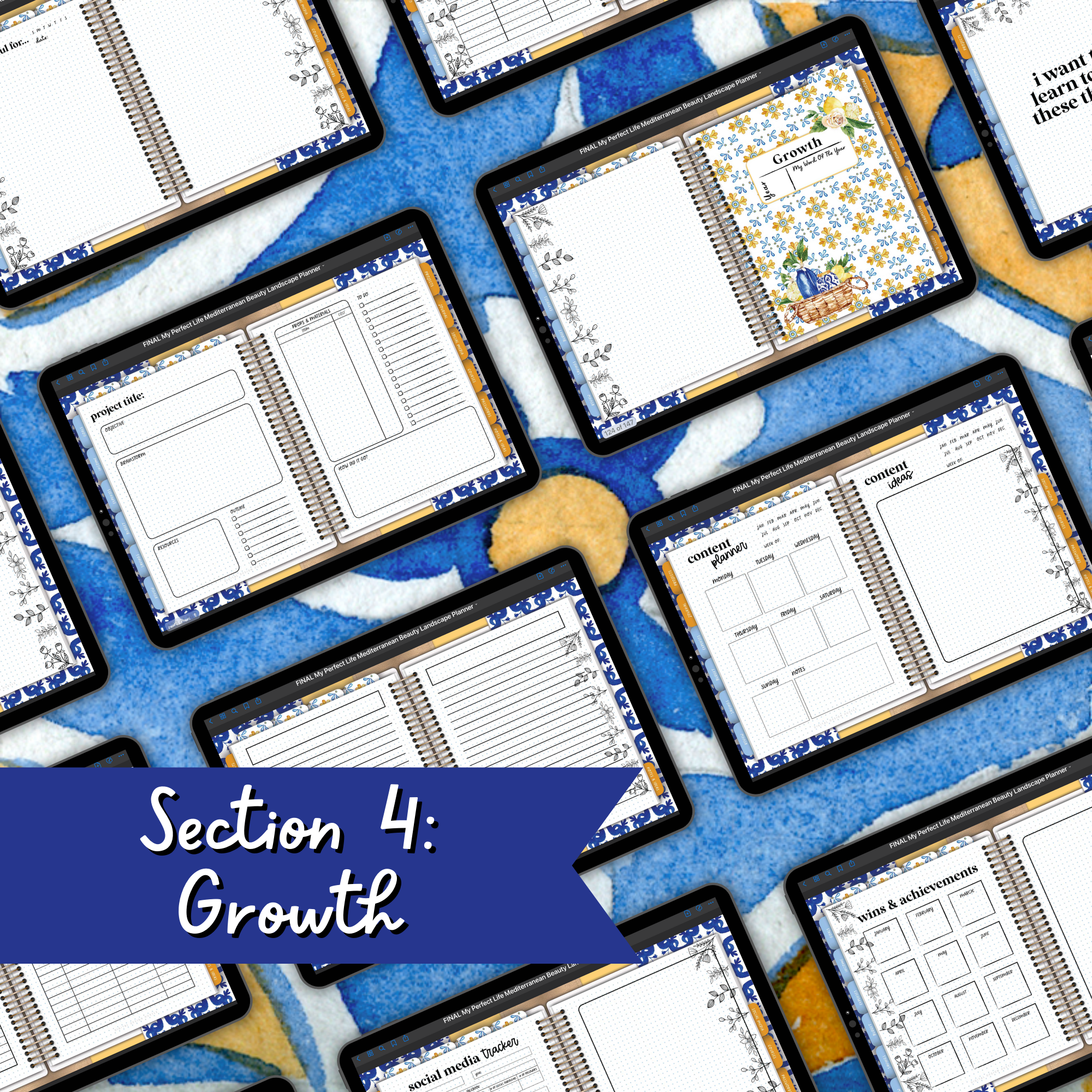 Mediterranean Beauty Digital Life Planner With Digital Stickers