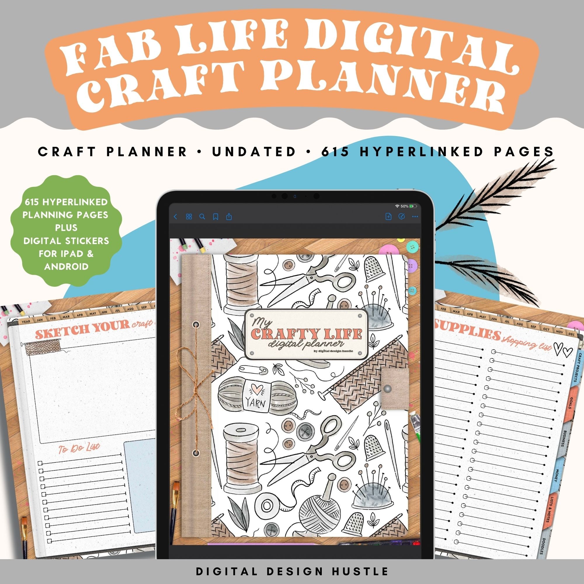 Plan out all of your craft projects quickly and efficiently with this 615-page Digital Craft Planner. A digital craft planner helps in planning and organizing craft projects. The main purpose of a craft planner is to make sure that all the necessary steps and materials are identified in advance so that the project can be completed successfully and efficiently.