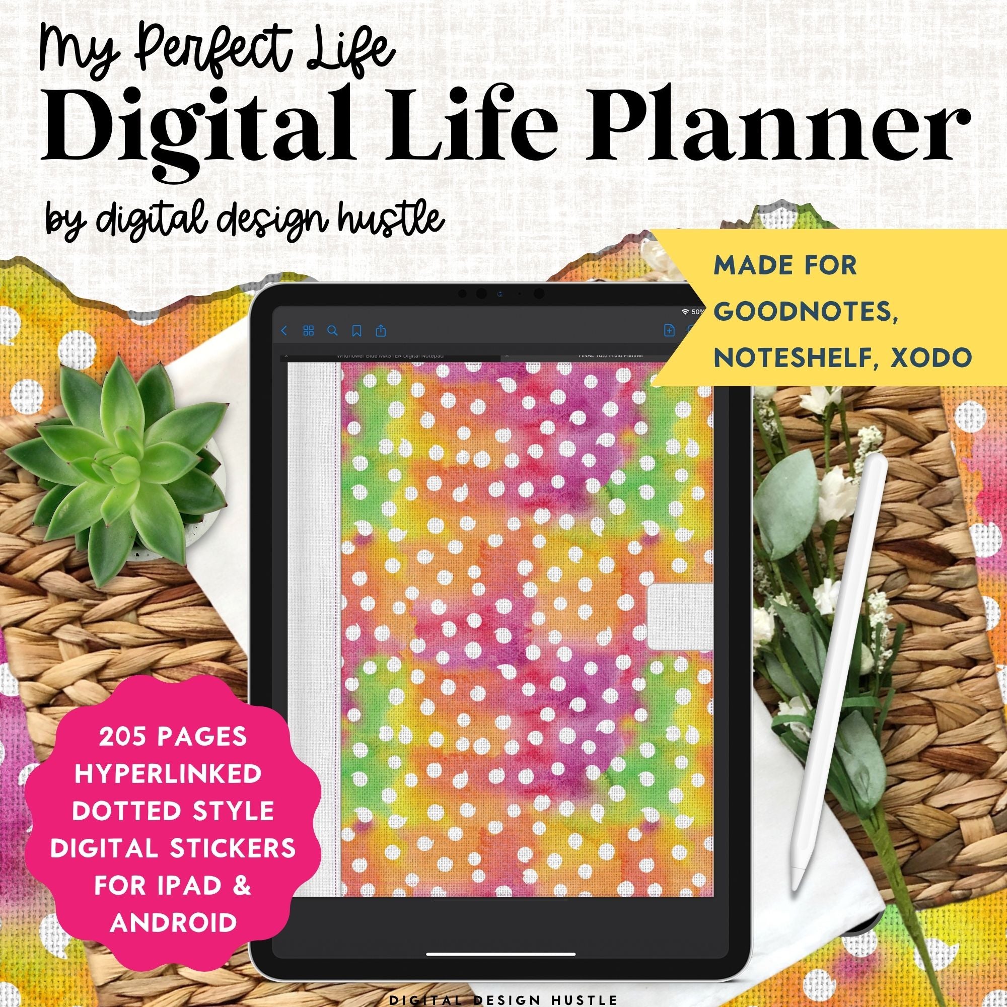 Tutti Fruiti Digital Portrait Planner With Digital Stickers