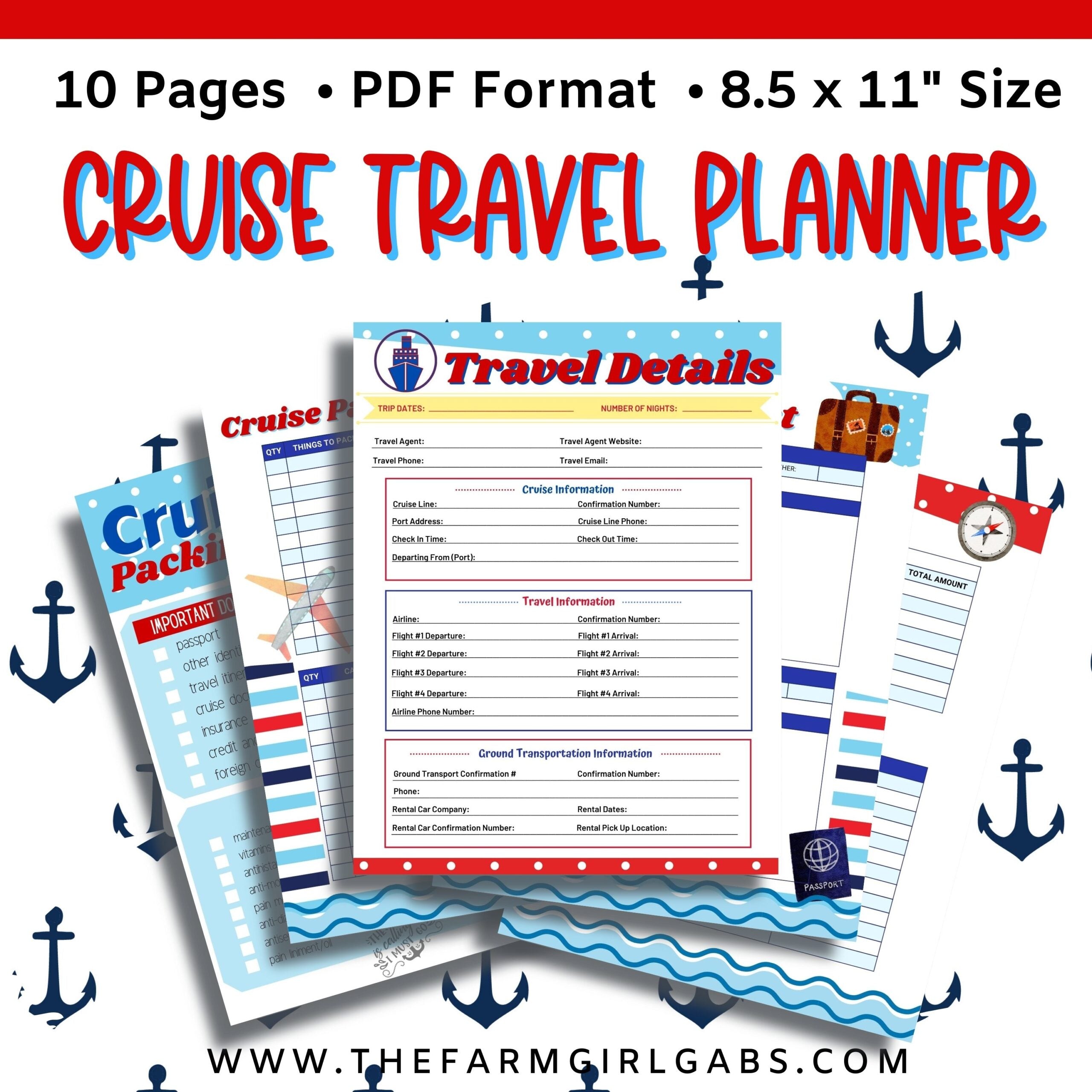 Ready to set sail on a cruise vacation? This printable cruise planner has everything you need to plan your cruise - from budgeting to packing to planning your port of call excursions, can be found in this Printable Cruise Planner