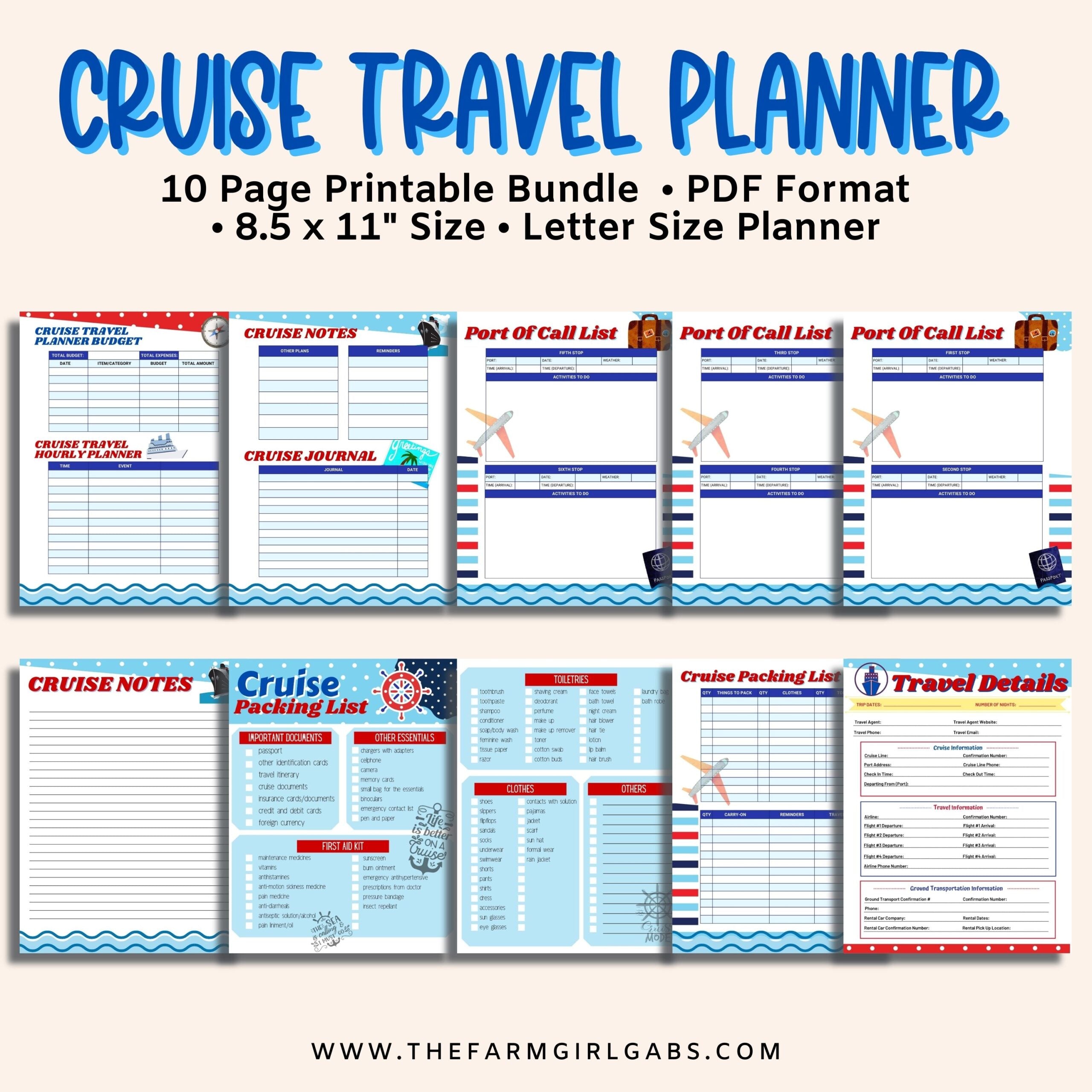 Ready to set sail on a cruise vacation? This printable cruise planner has everything you need to plan your cruise - from budgeting to packing to planning your port of call excursions, can be found in this Printable Cruise Planner