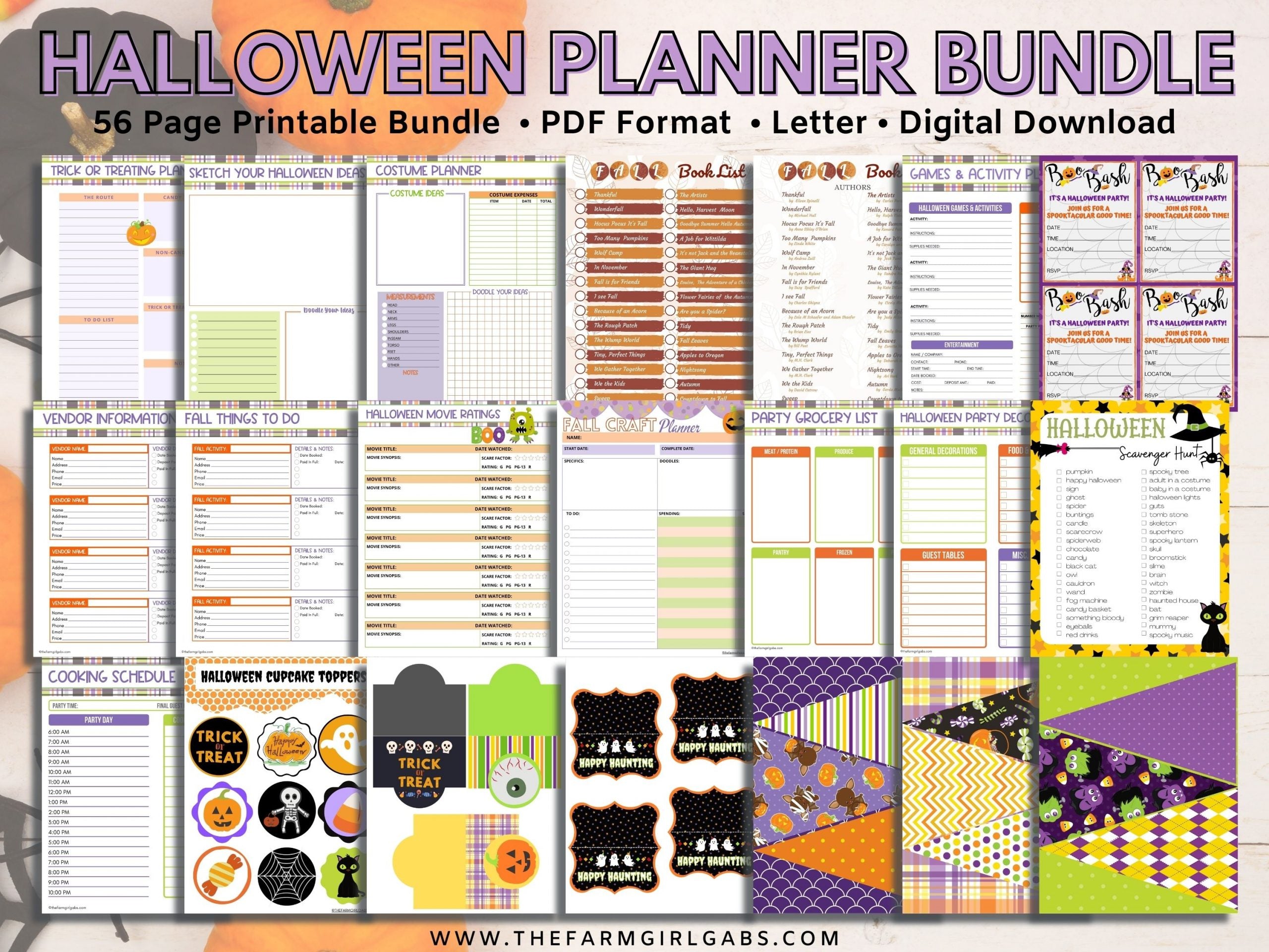 Plan the ultimate Halloween. This printable Halloween planner will keep you organized this fall season. This digital download fall activity planner is filled with planning pages to help you plan the best Halloween and fall for your and your family.
