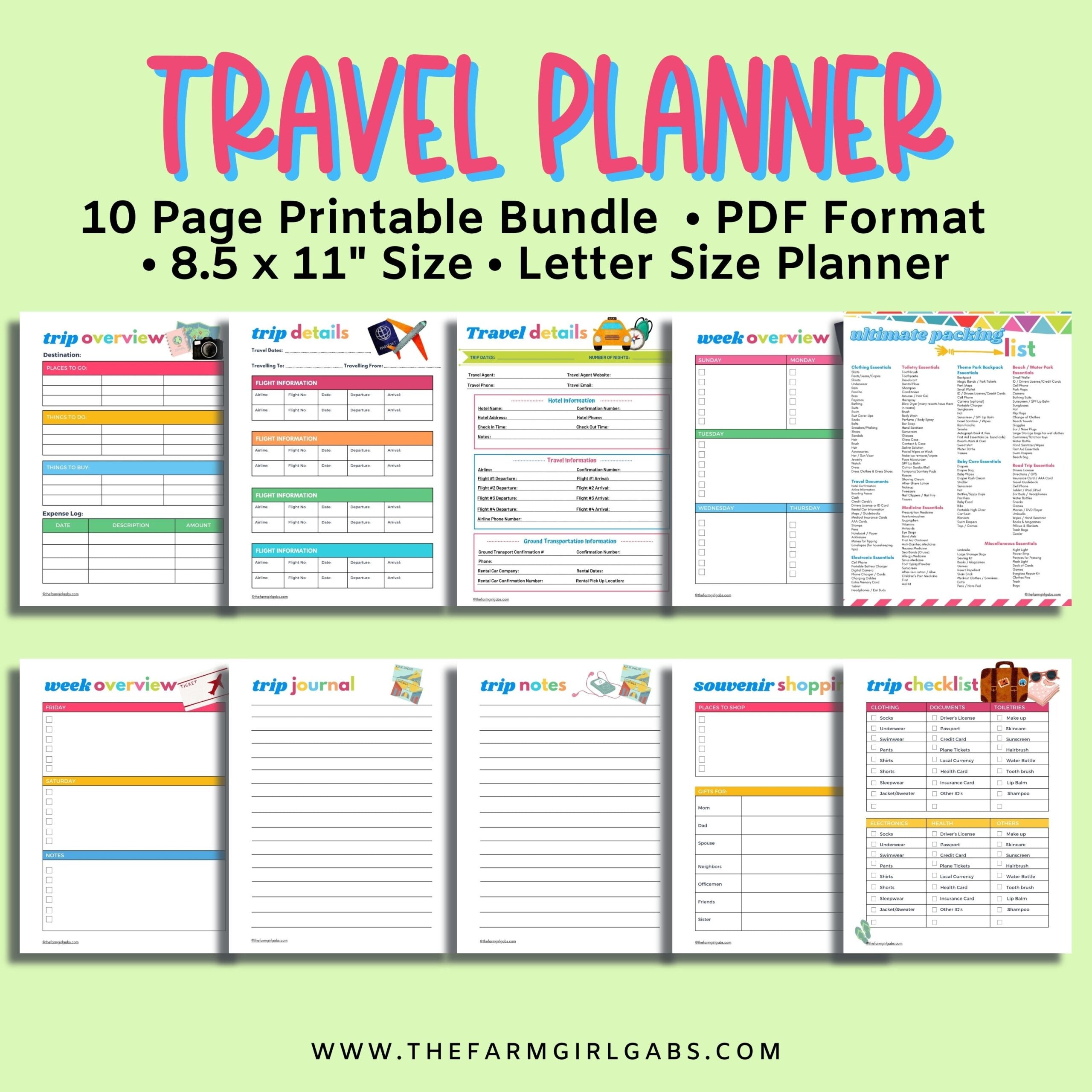 This Printable Family Vacation Travel Planner includes all the vacation planning pages you need to plan your family vacation.