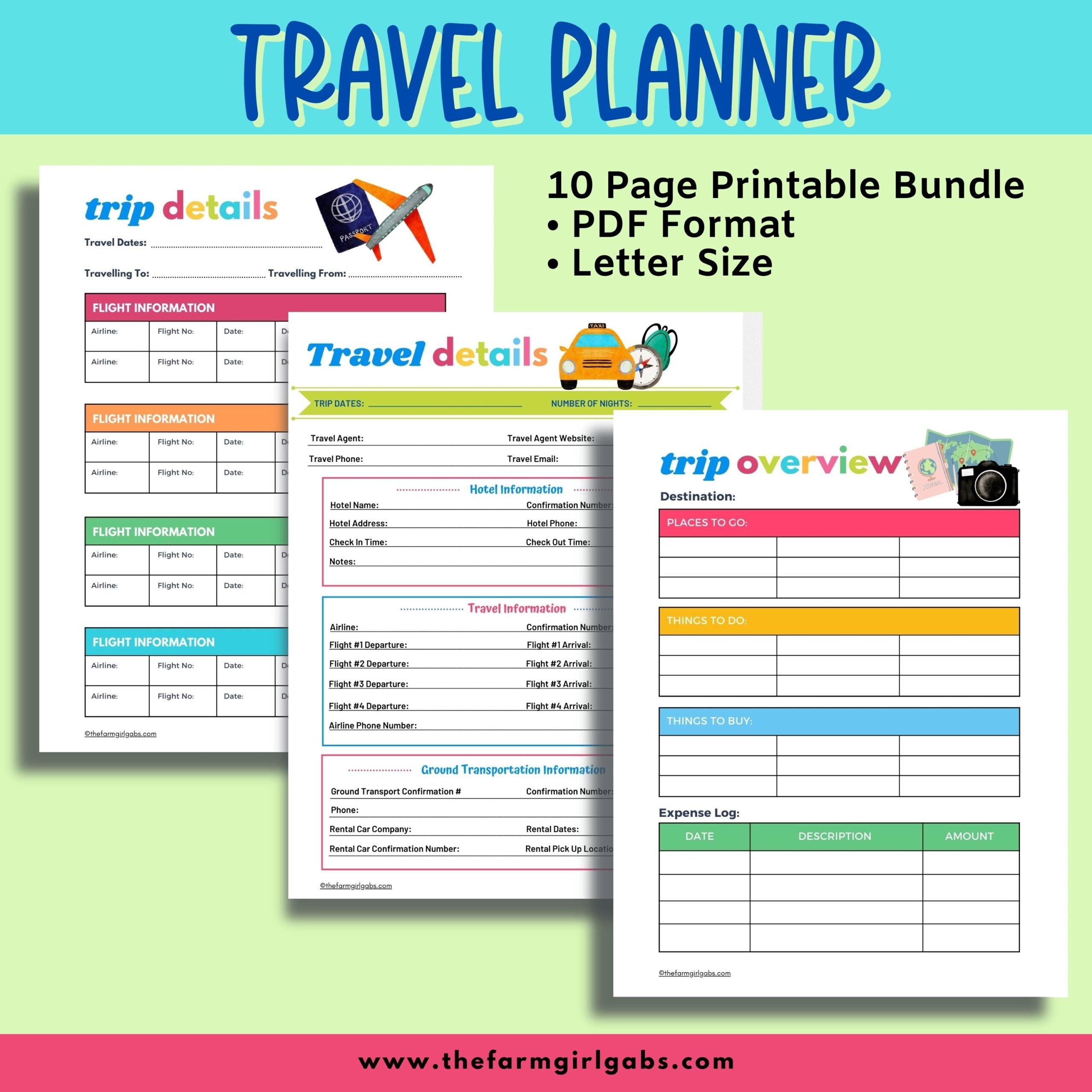 This Printable Family Vacation Travel Planner includes all the vacation planning pages you need to plan your family vacation.