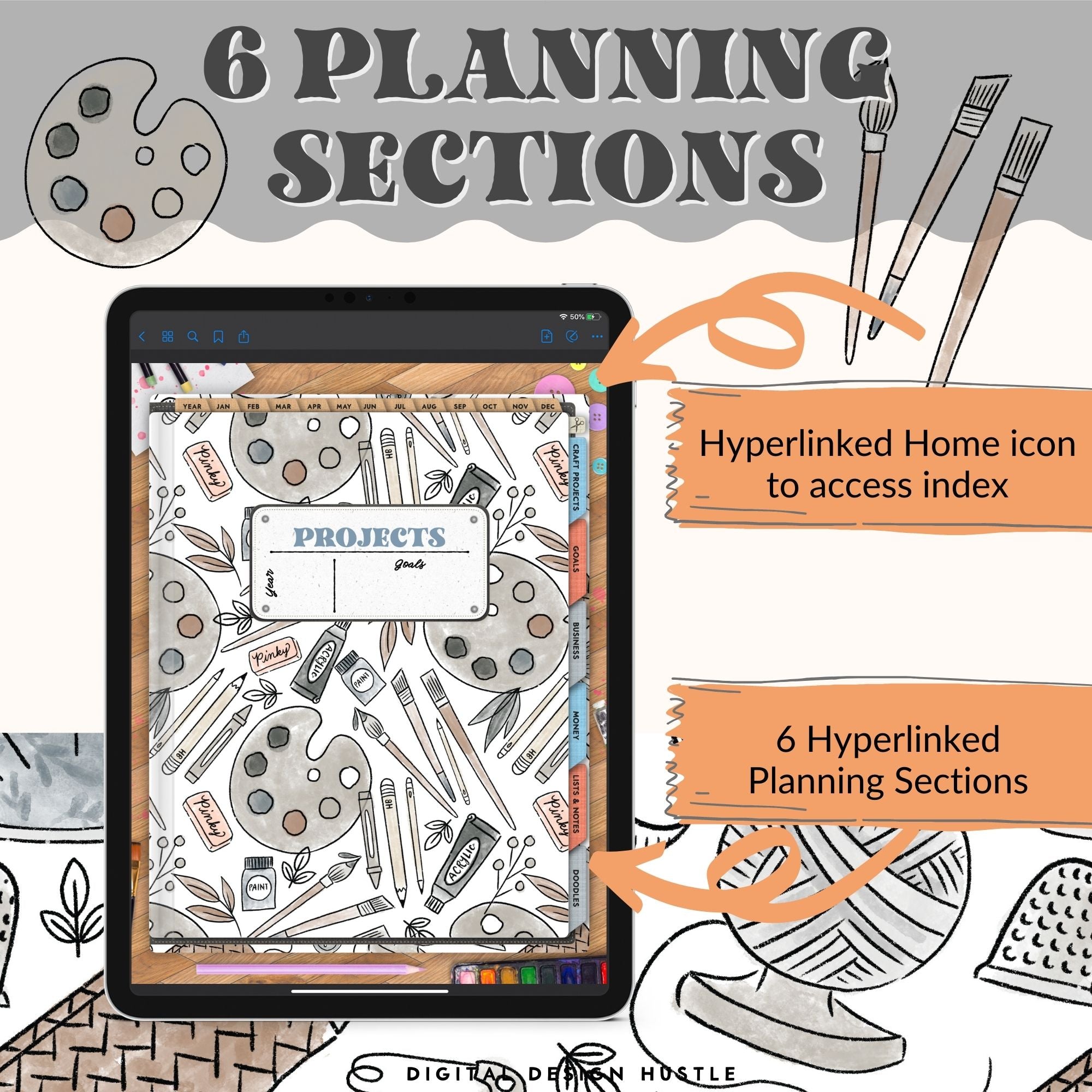 Plan out all of your craft projects quickly and efficiently with this 615-page Digital Craft Planner. A digital craft planner helps in planning and organizing craft projects. The main purpose of a craft planner is to make sure that all the necessary steps and materials are identified in advance so that the project can be completed successfully and efficiently.