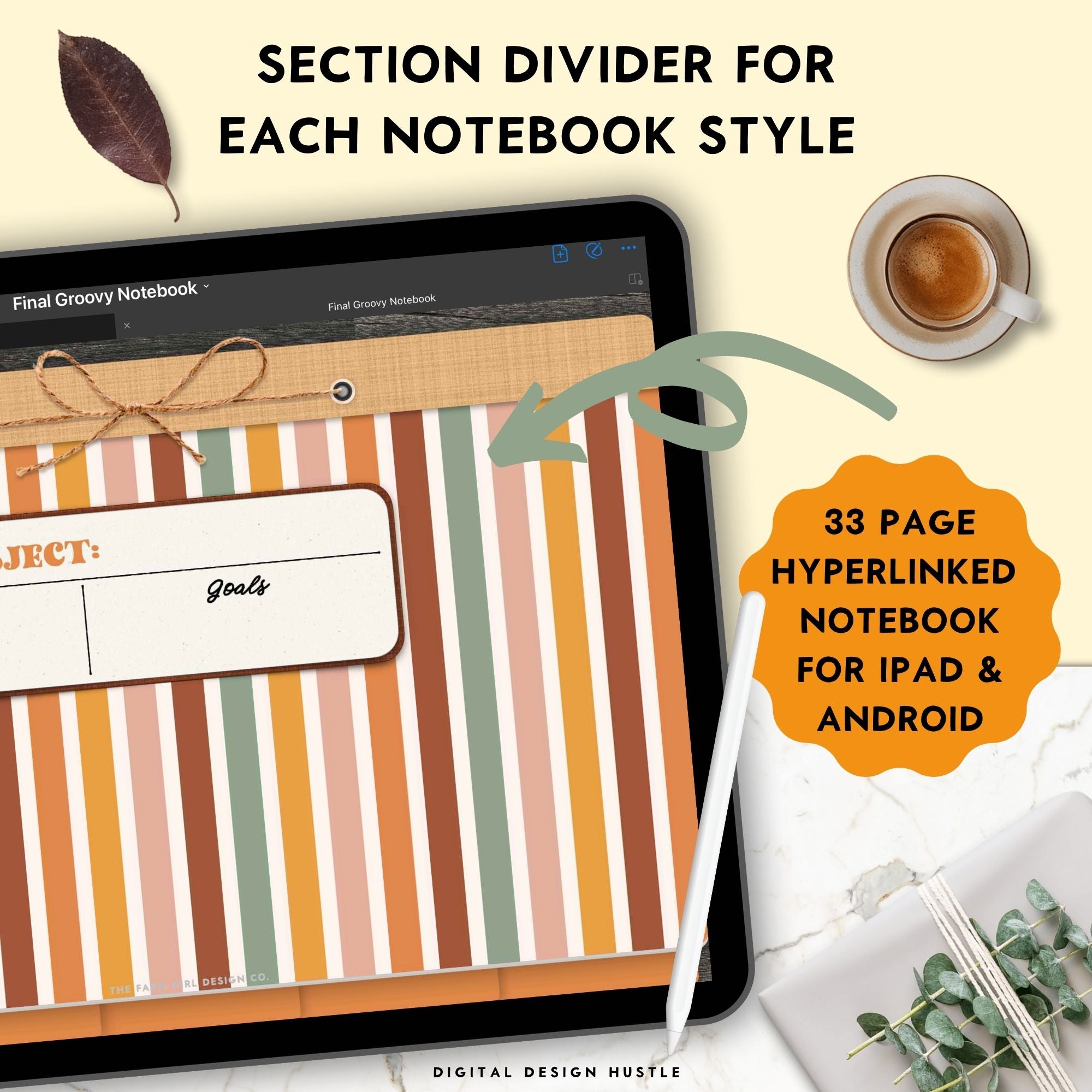 Groovy Retro Digital Notebook