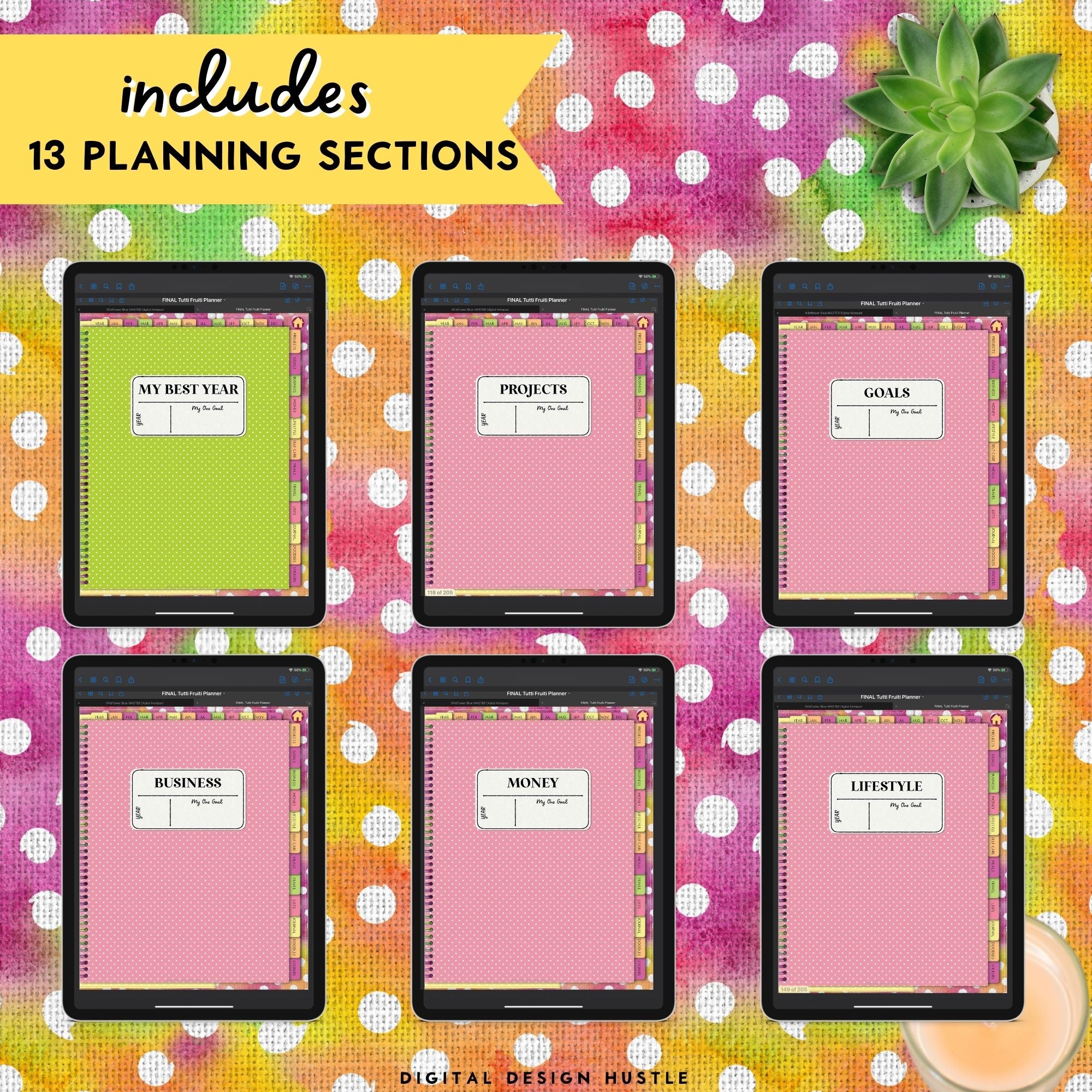 Tutti Fruiti Digital Portrait Planner With Digital Stickers