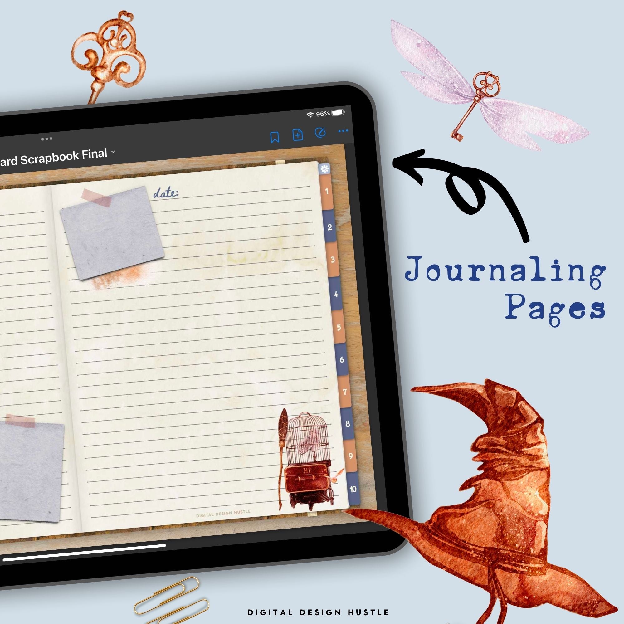Welcome to the School of Wizardry. Record special memories, spells and charms in this Harry Potter-themed Digital Scrapbook. Capture all your special memories with family and friends in the 102-page digital journal.