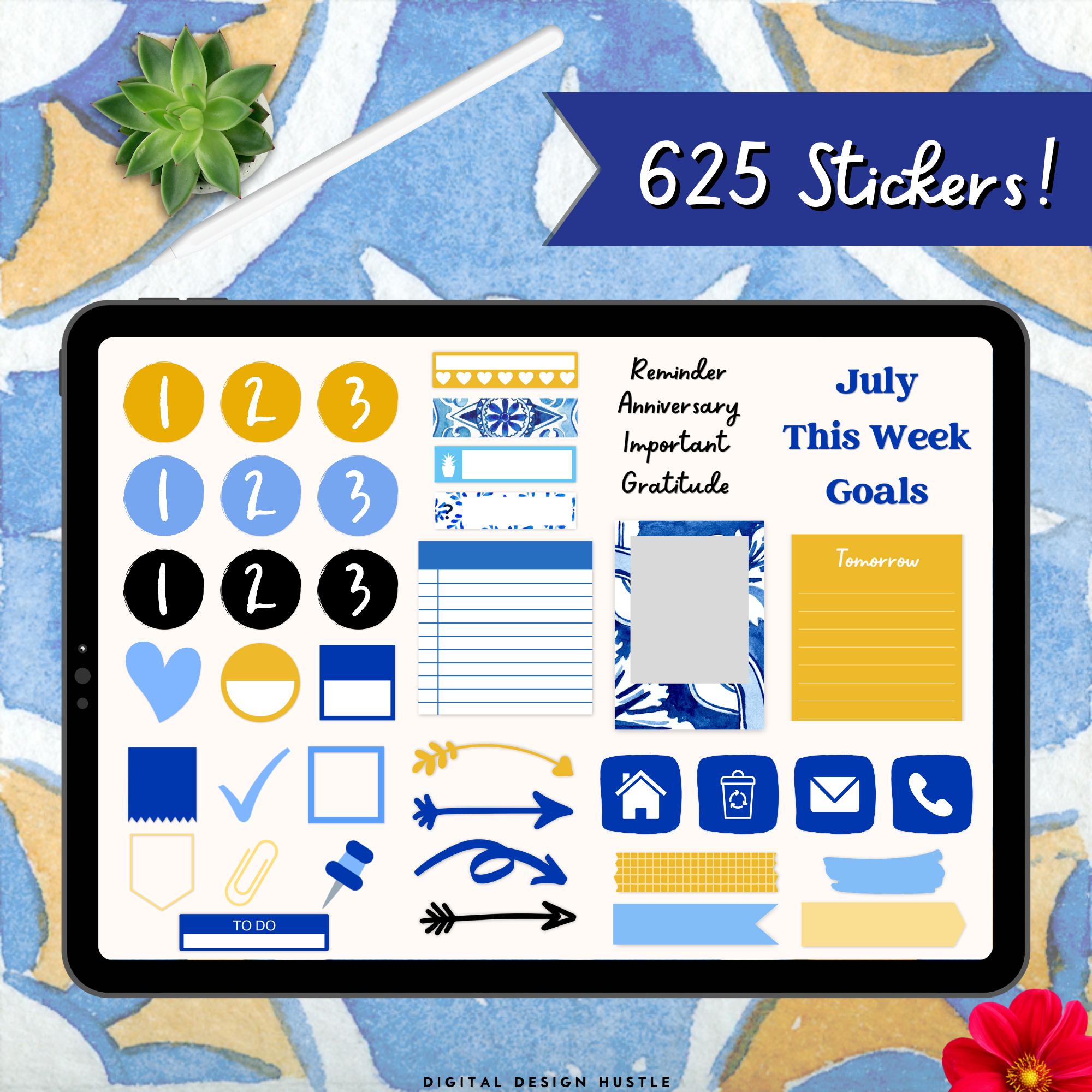 Mediterranean Beauty Digital Life Planner With Digital Stickers