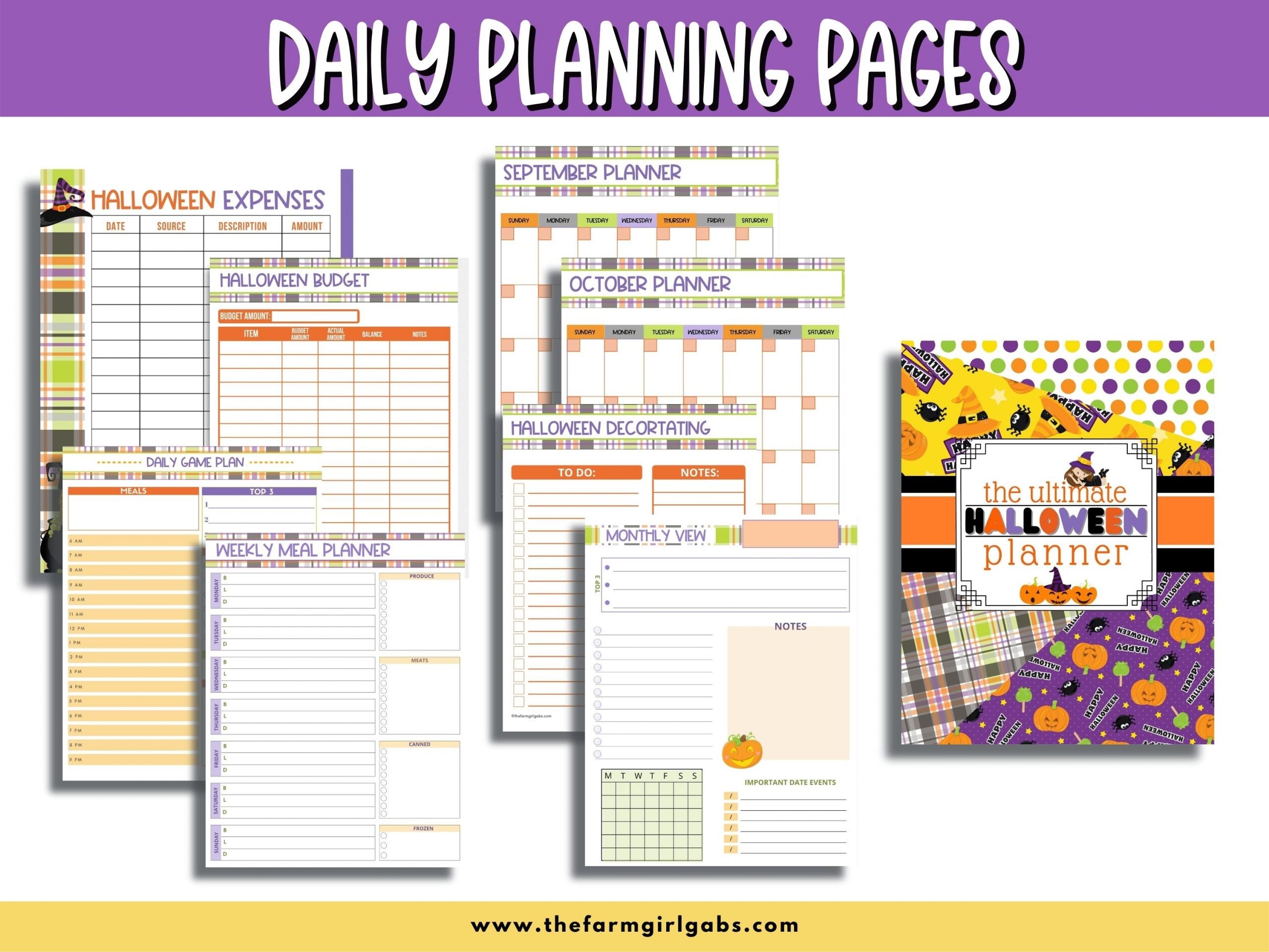 Plan the ultimate Halloween. This printable Halloween planner will keep you organized this fall season. This digital download fall activity planner is filled with planning pages to help you plan the best Halloween and fall for your and your family.