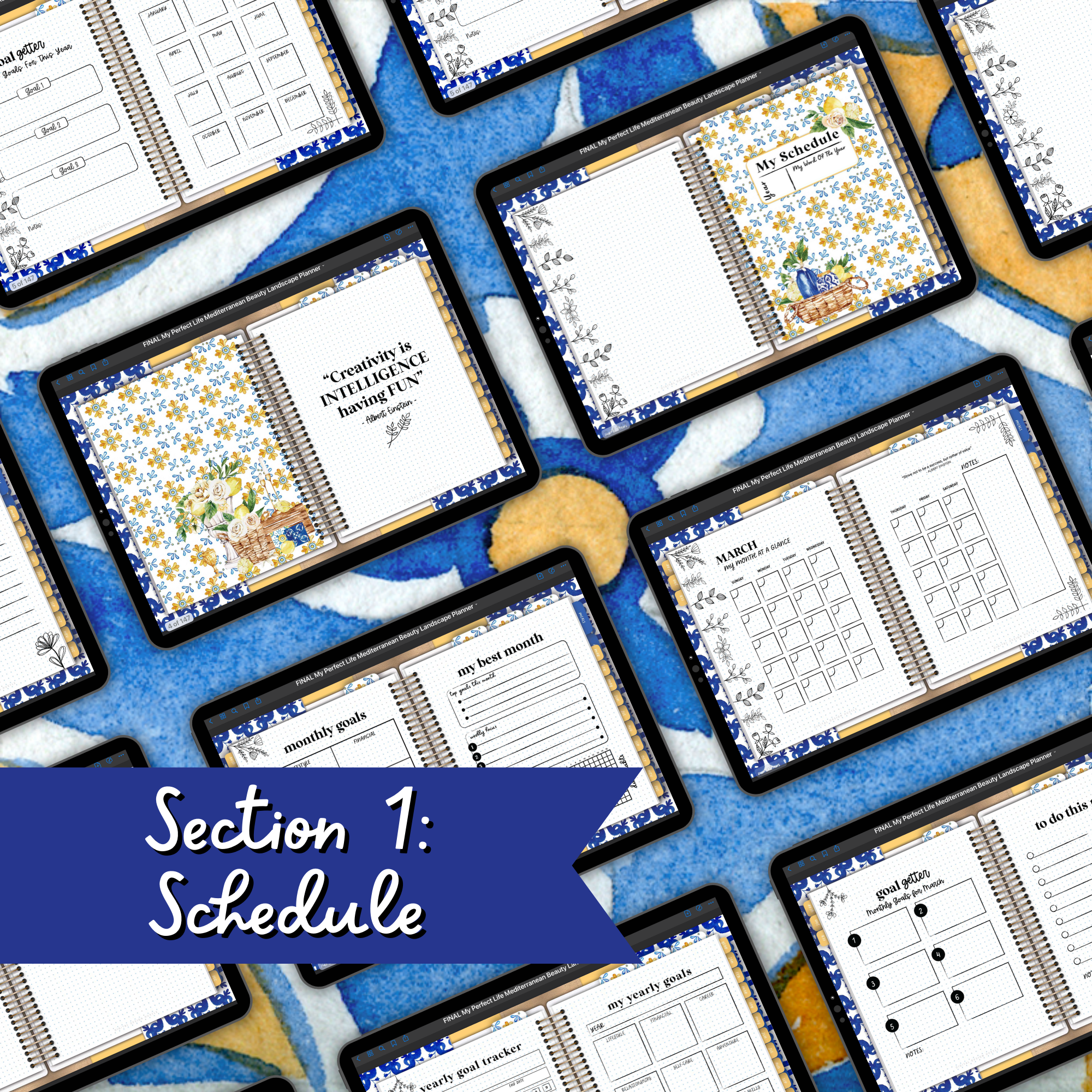 Mediterranean Beauty Digital Life Planner With Digital Stickers