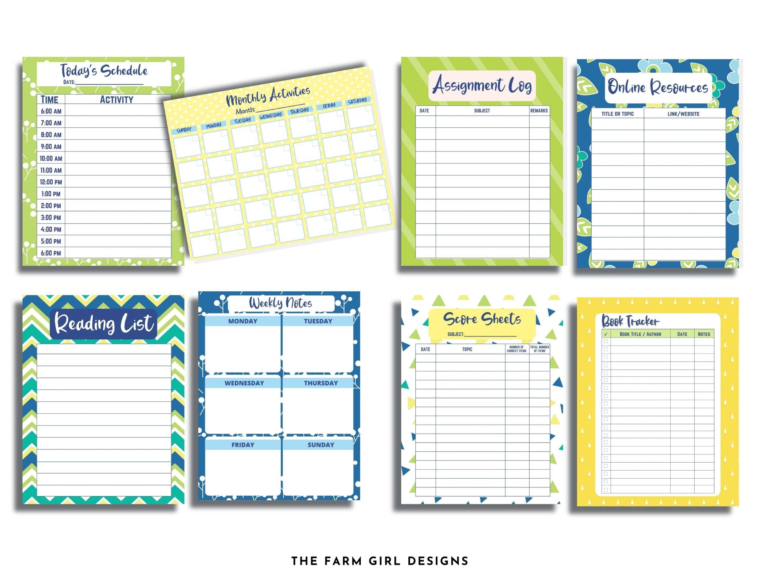 Start your homeschool year ready and organized. This 75-page printable homeschool planner has all the information you need to plan a successful school year for your kids. This Ultimate Homeschool Planner Bundle will help you plan your days, weeks and year and track your success. This printable student planner comes in four sizes. Plan out the entire school year with this easy to use school planner.