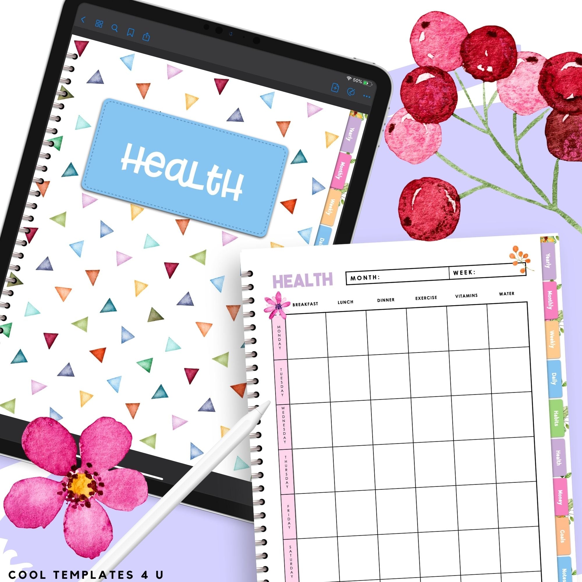 Floral Digital Daily Planner