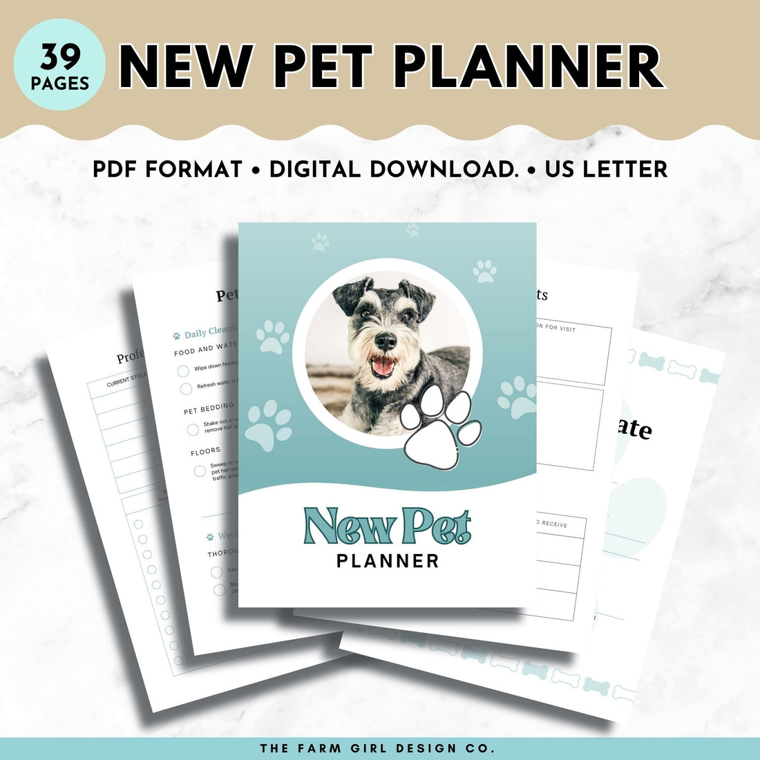 Welcome to your ultimate companion in pet parenthood – the Printable New Pet Planner! Our 39-page US Letter-size planner is designed to make the journey of welcoming a new furry friend into your home a breeze. Crafted with love and expertise, this planner is your go-to resource for all things pet care.