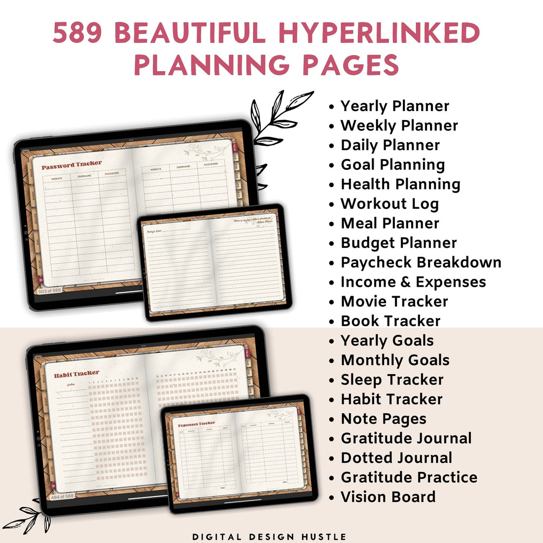 Embrace the coming year with our meticulously crafted 2024 Ultimate Fab Life Digital Planner. This comprehensive 589-page planner is your indispensable companion for the year ahead, featuring a thoughtfully structured hyperlinked 365-day planner complete with yearly, weekly, and daily planning pages.