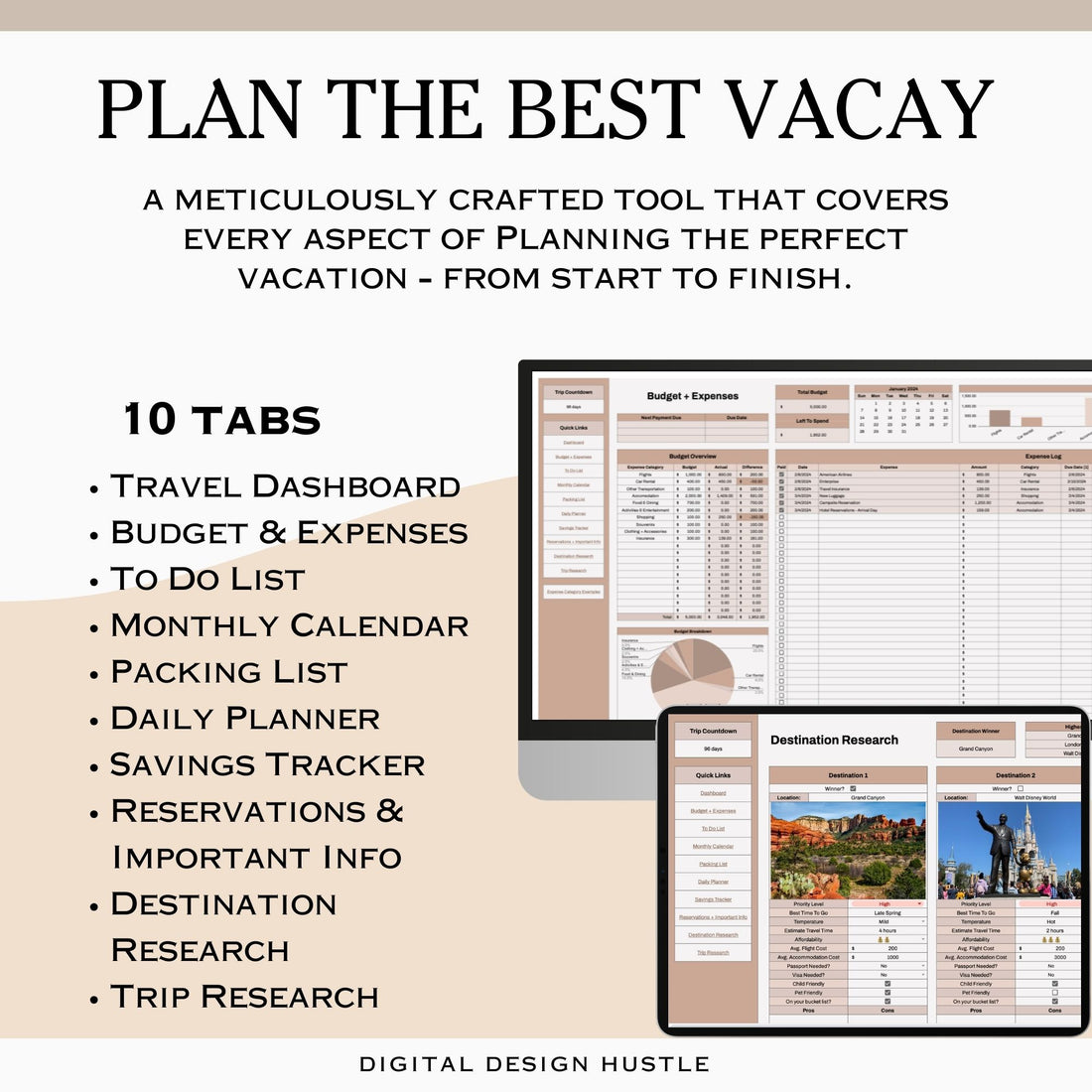 Welcome to the ultimate Trip Planner Spreadsheet. Plan your dream family vacation with ease using our comprehensive Travel Planner Spreadsheet for Google Sheet. This versatile 10-tab planner includes a Travel Budget Planner, Travel To-Do List, and a detailed Budget Breakdown.