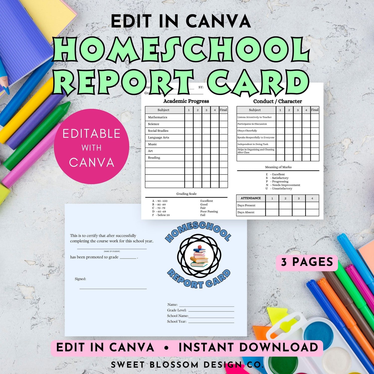 Editable Homeschool Report Card – Farm Girl Designs editable-homeschool-report-card-farm-girl-designs