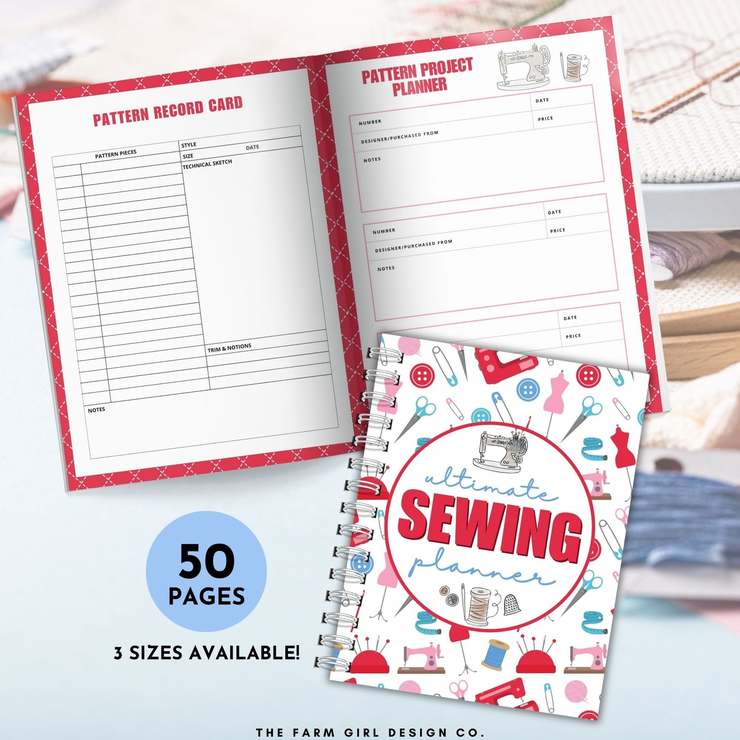 Elevate your sewing and crafting experience with our 50-page Sewing Projects Planner printable, available in three convenient sizes: US Letter, A4, and A5. This comprehensive sewing planner is designed to be your go-to tool for seamless project planning and organization.