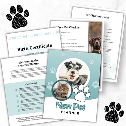 Welcome to your ultimate companion in pet parenthood – the Printable New Pet Planner! Our 39-page US Letter-size planner is designed to make the journey of welcoming a new furry friend into your home a breeze. Crafted with love and expertise, this planner is your go-to resource for all things pet care.