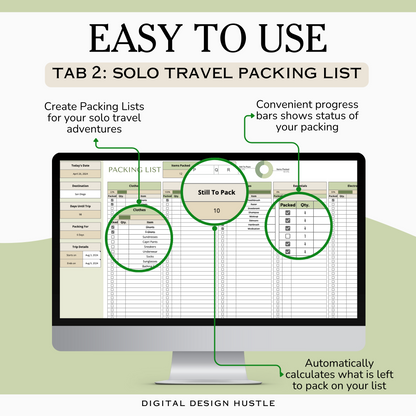 Travel Packing List for Google Sheets