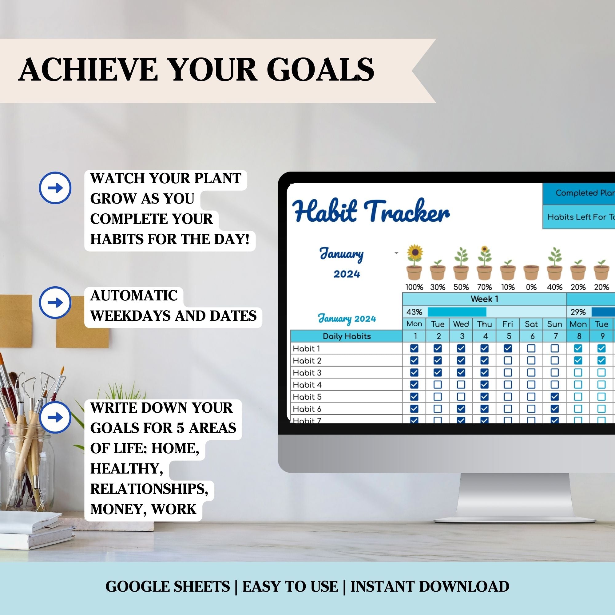 Daily Habit Tracker Google Sheets