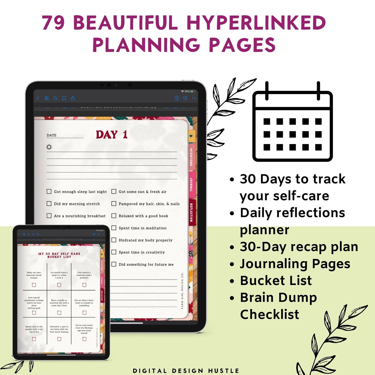 Embrace Self-Care Bliss with our 30-Day Digital Journal! Welcome to a transformative journey of self-discovery and well-being! Introducing our enchanting 30-Day Self-Care Journal, a digital oasis adorned with exquisite floral designs, crafted to elevate your daily routine and nurture your soul. 