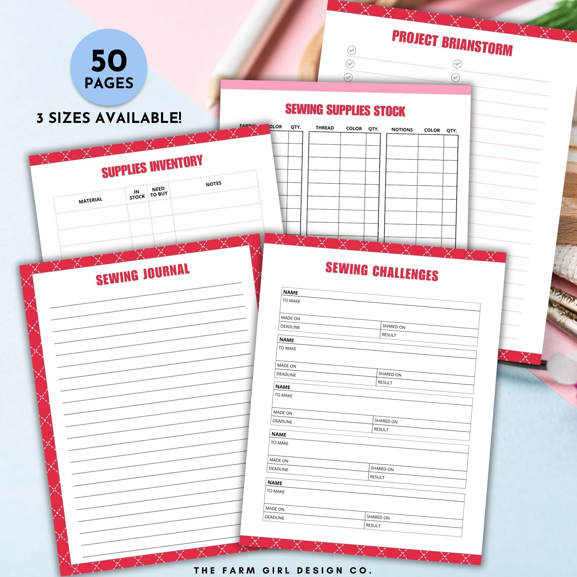 Sewing Projects Planner Printable