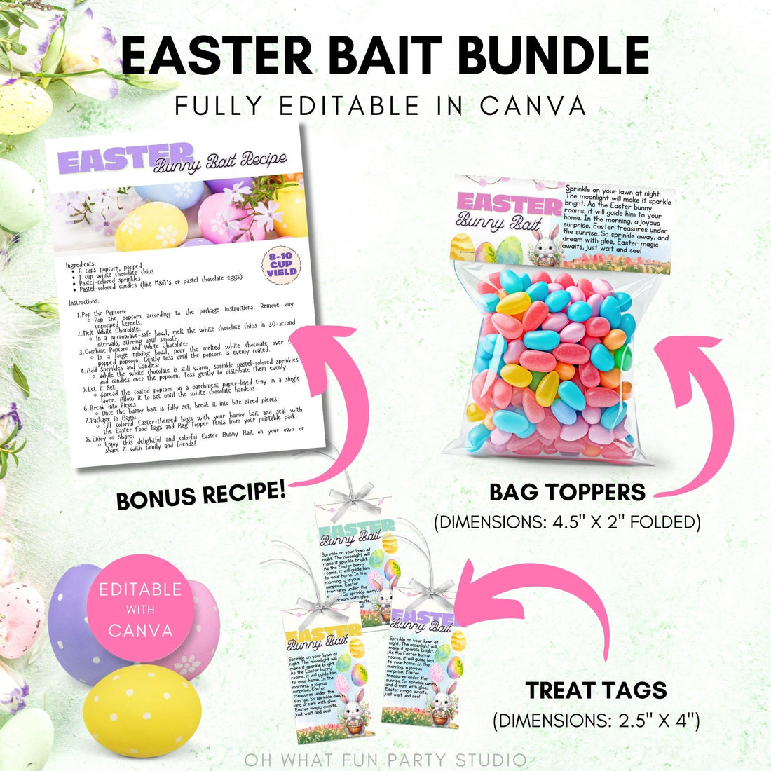 Welcome to the sweetest Easter treat adventure with our Printable Bunny Bait Bag Topper Bundle! This bundle includes everything you need to sprinkle some magic into your Easter celebrations. Inside this bundle, you&