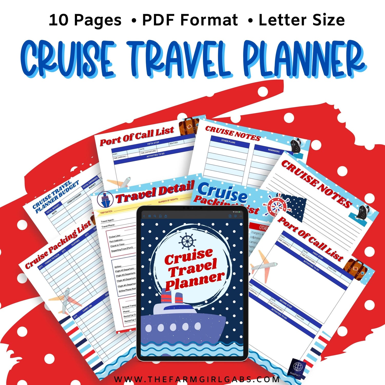 Ready to set sail on a cruise vacation? This printable cruise planner has everything you need to plan your cruise - from budgeting to packing to planning your port of call excursions, can be found in this Printable Cruise Planner